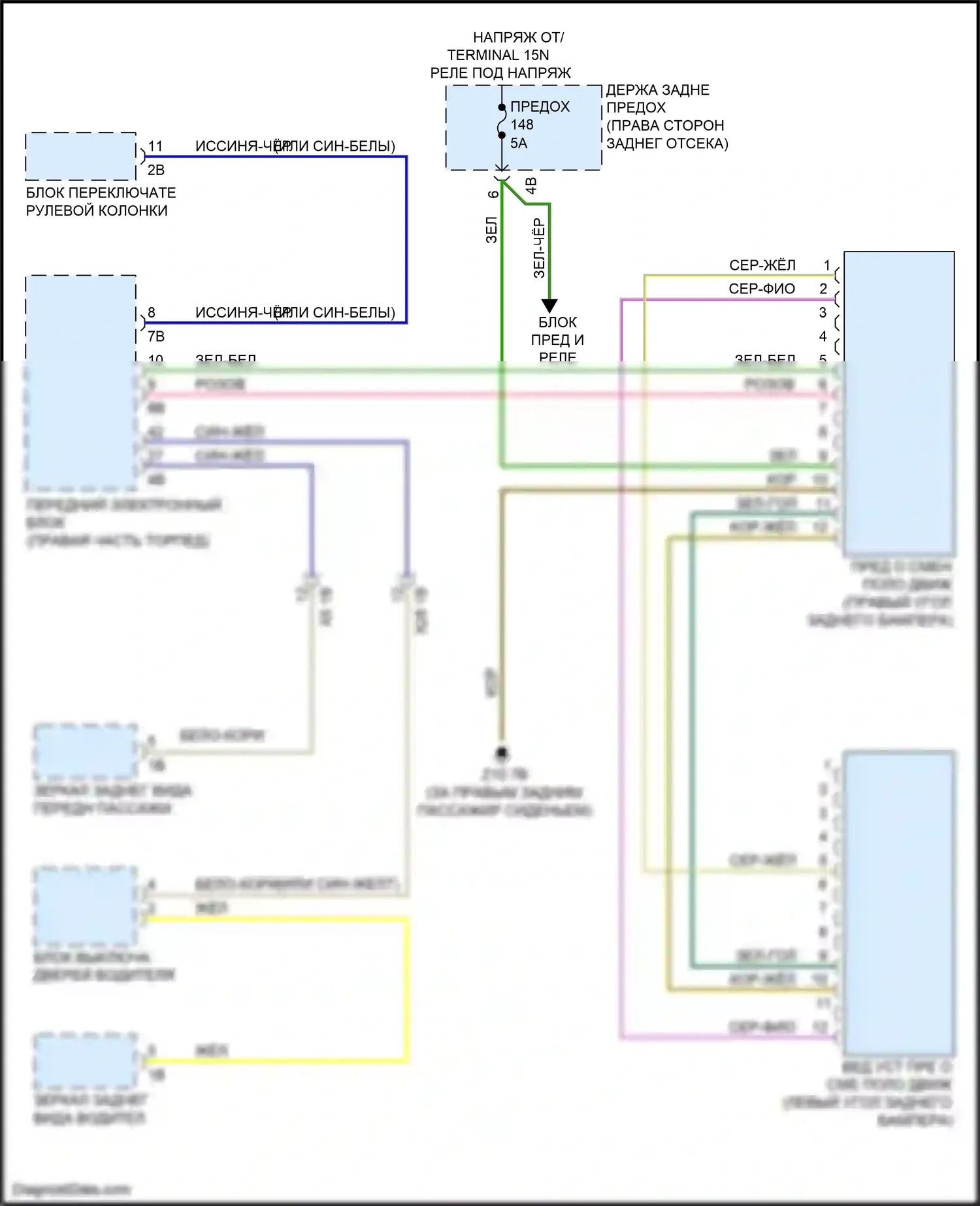 M3 BMW F80 (2014-2018): Электросхема сигнализации о выезде с полосы движения, без камеры 