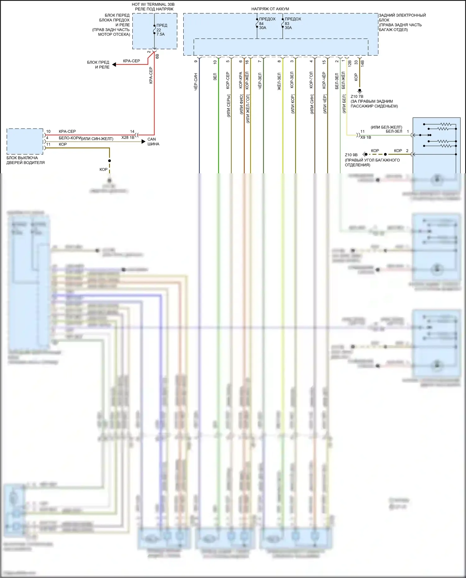 M3 BMW F80 (2014-2018): Стеклоподъемники электросхема 