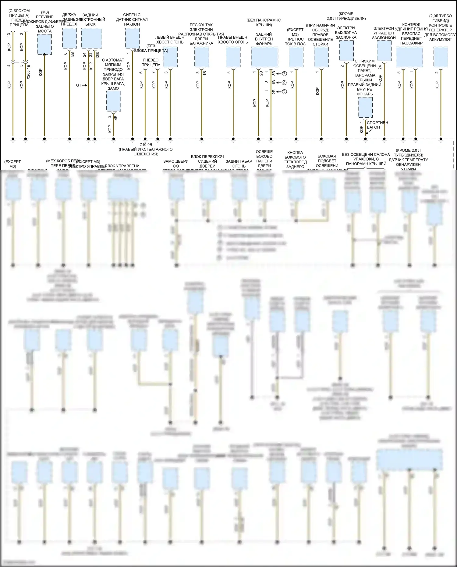 M3 BMW F80 (2014-2018): Электросхема точек подключения масс (3 из 4) 