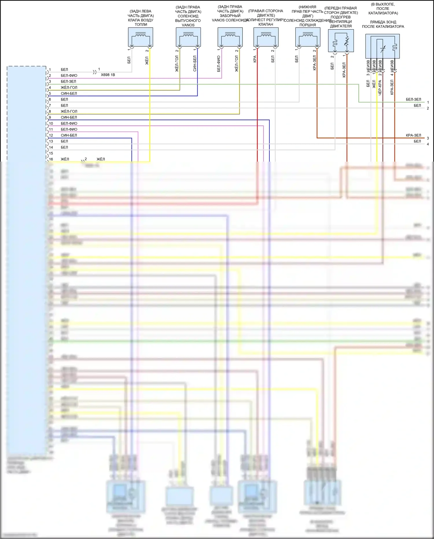M3 BMW G80 (2020-2024): Электросхема двигателя 3,0л турбо (1 из 7) 