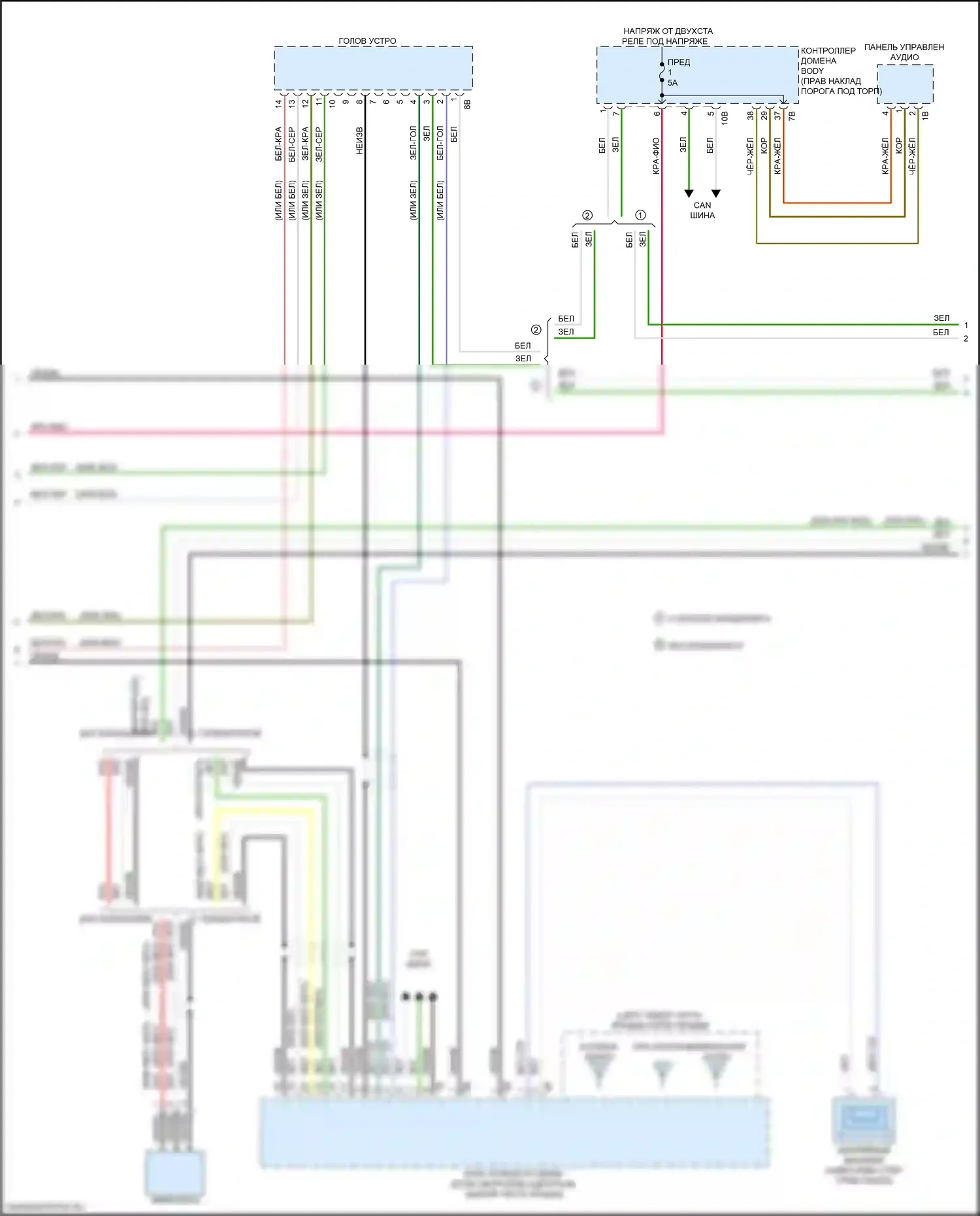 M3 BMW G80 (2020-2024): Электросхема аудиоблока приемника, базовая (3 из 6) 