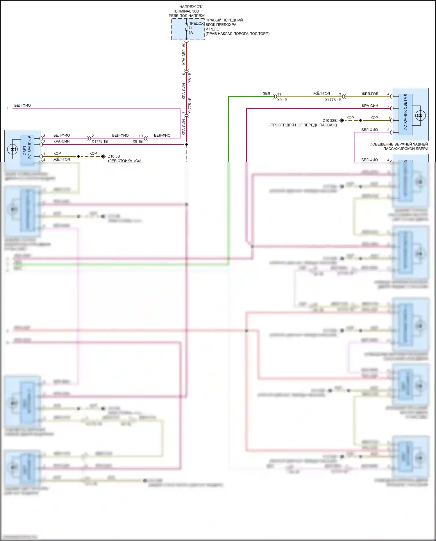 M3 BMW G80 (2020-2024): Электросхема освещения салона (4 из 4) 