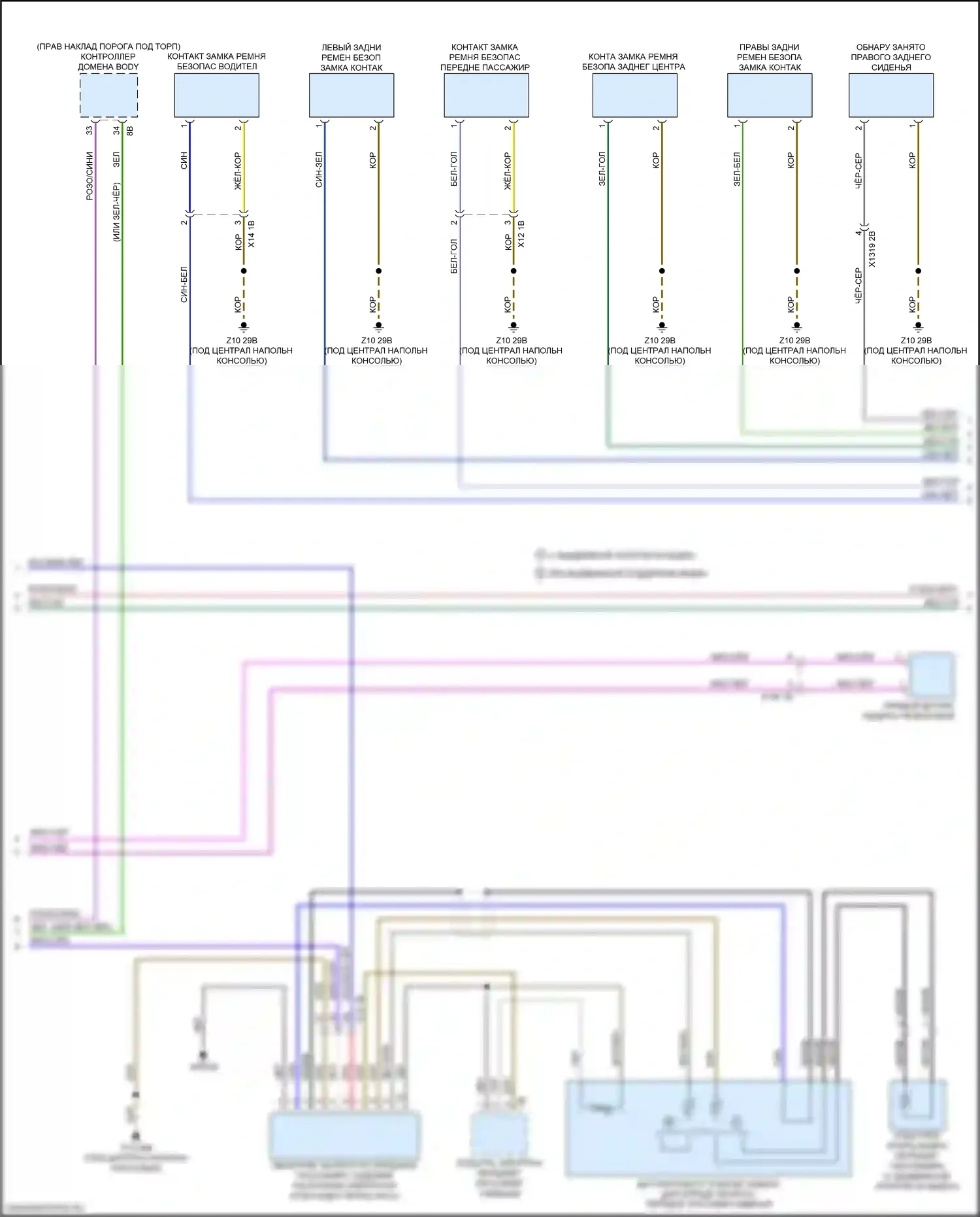 M3 BMW G80 (2020-2024): Электросхема подушек безопасности (2 из 4) 