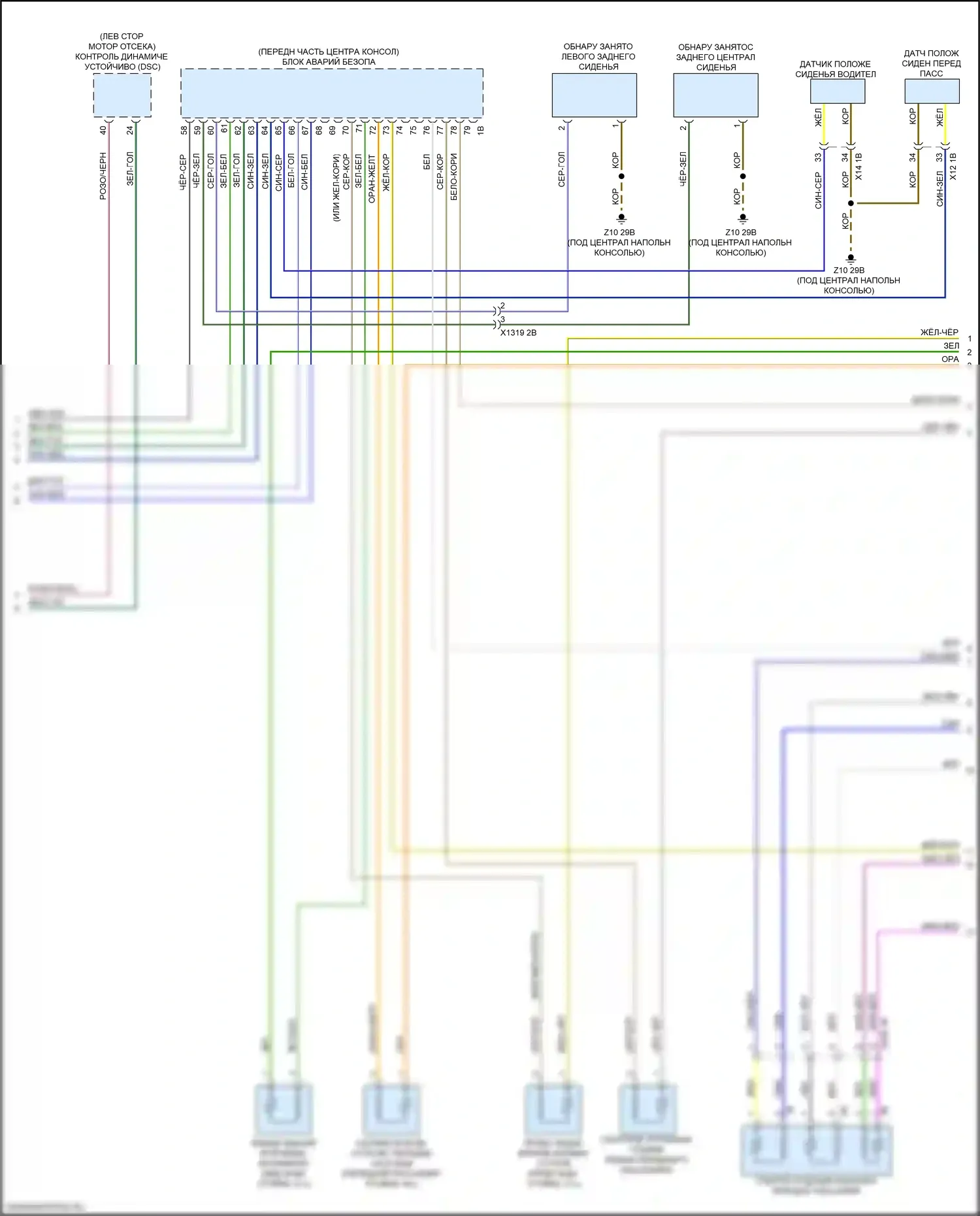M3 BMW G80 (2020-2024): Электросхема подушек безопасности (3 из 4) 