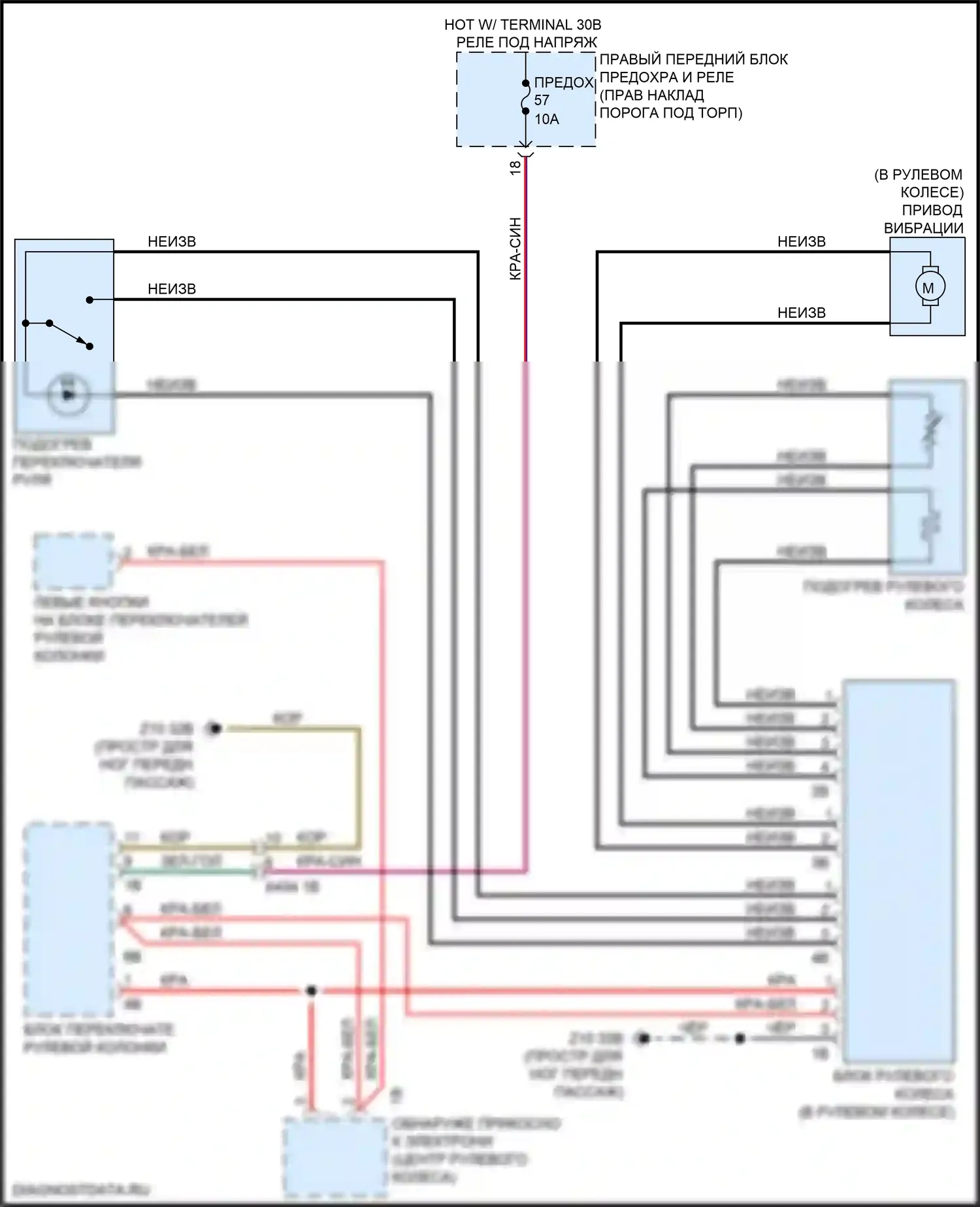 M3 BMW G80 (2020-2024): Электросхема рулевого колеса с подогревом 