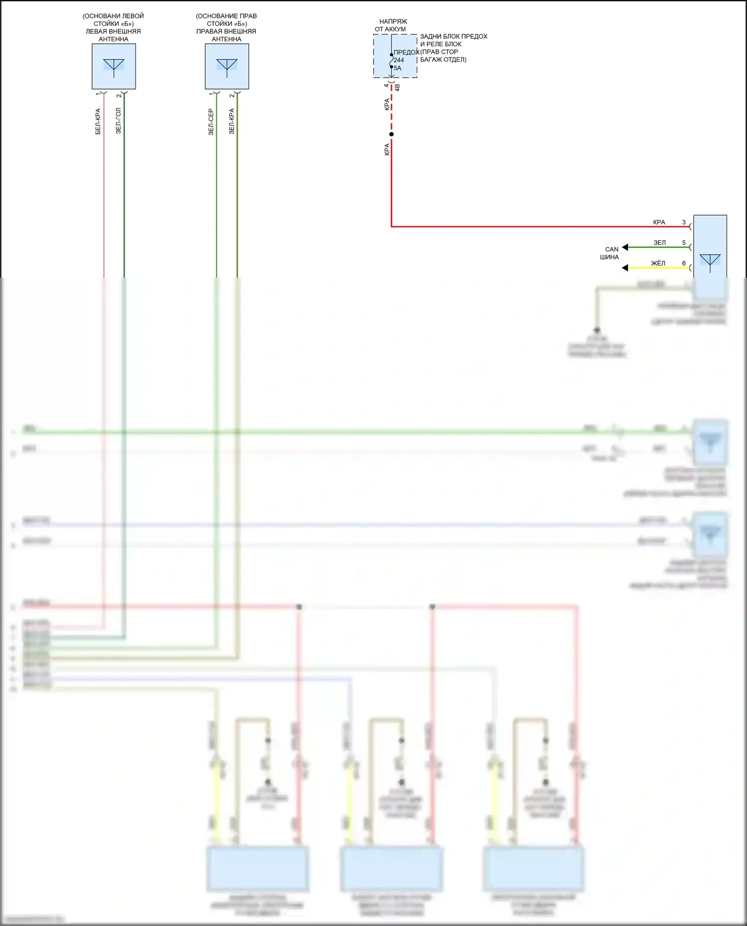 M3 BMW G80 (2020-2024): Электросхема системы бесключевого доступа (2 из 2) 