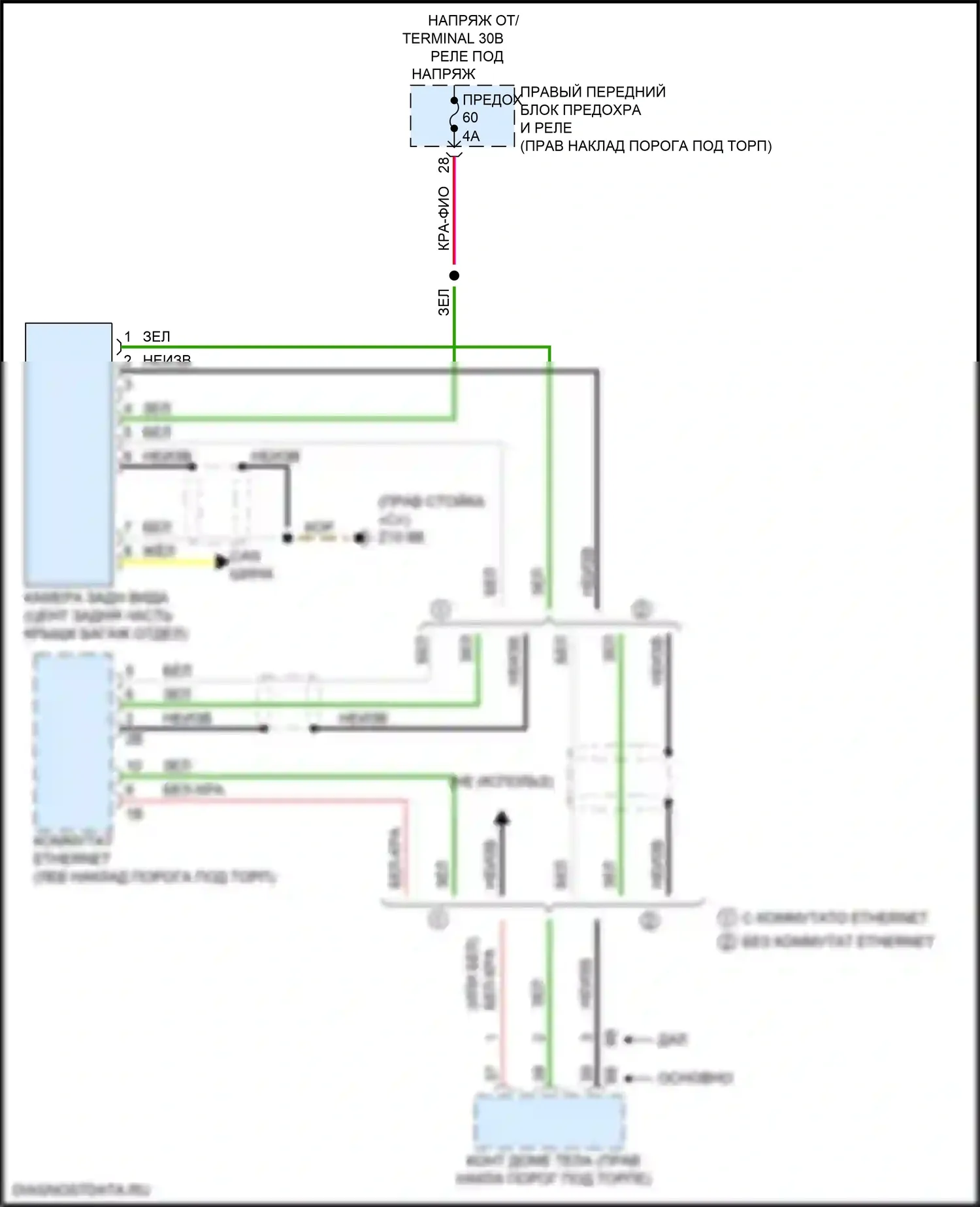 M3 BMW G80 (2020-2024): Электросхема задней камеры 