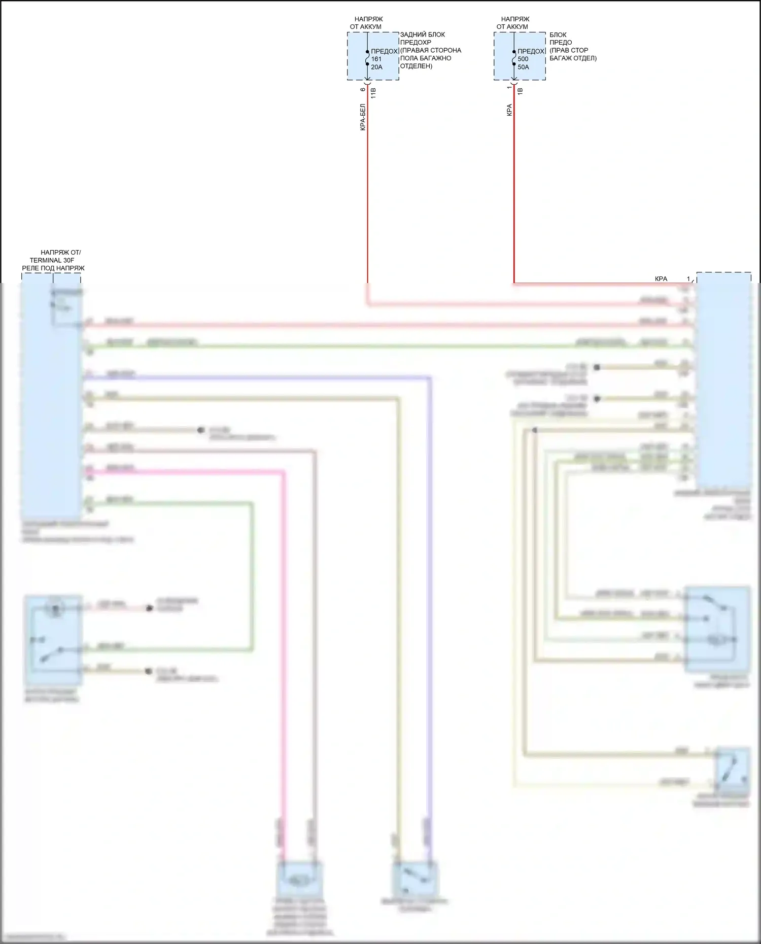 M4 BMW F82/F83 рестайлинг (2017-2020): Электросхема открытия багажника и лючка топливного бака, купе 