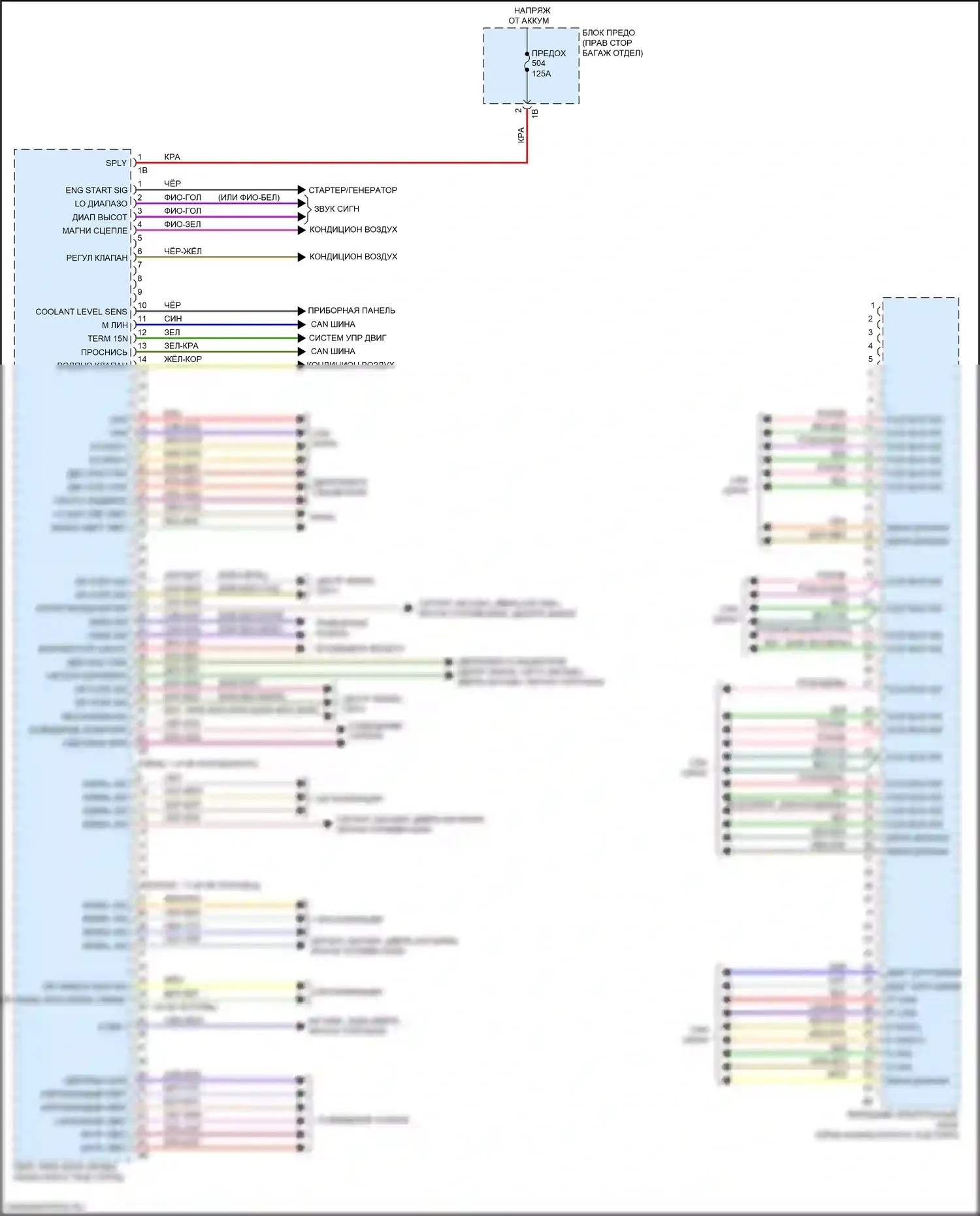 M4 BMW F82/F83 рестайлинг (2017-2020): Электросхема переднего электронного блока управления (1 из 3) 