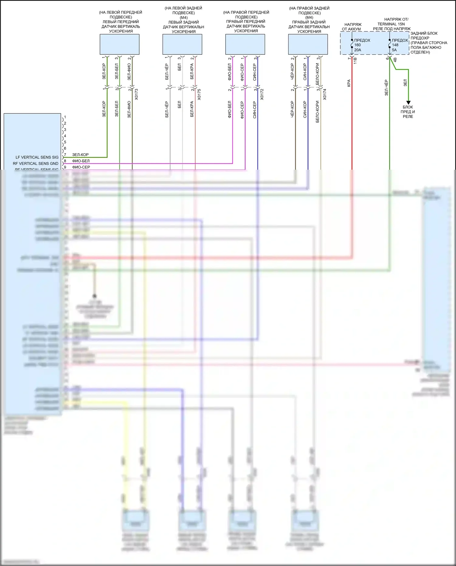 M4 BMW F82/F83 рестайлинг (2017-2020): Электросхема подвески динамического привода 