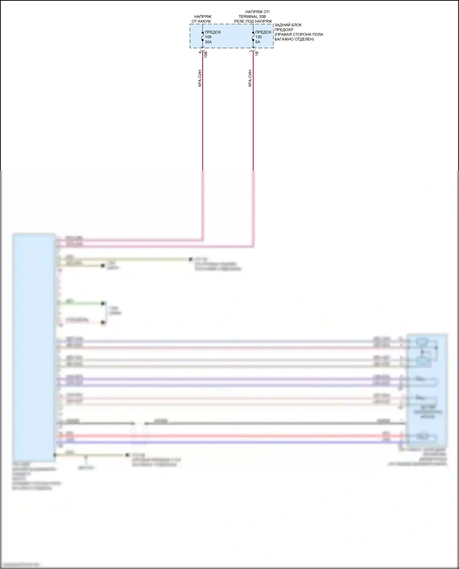 M4 BMW F82/F83 рестайлинг (2017-2020): Электросхема заднего моста 