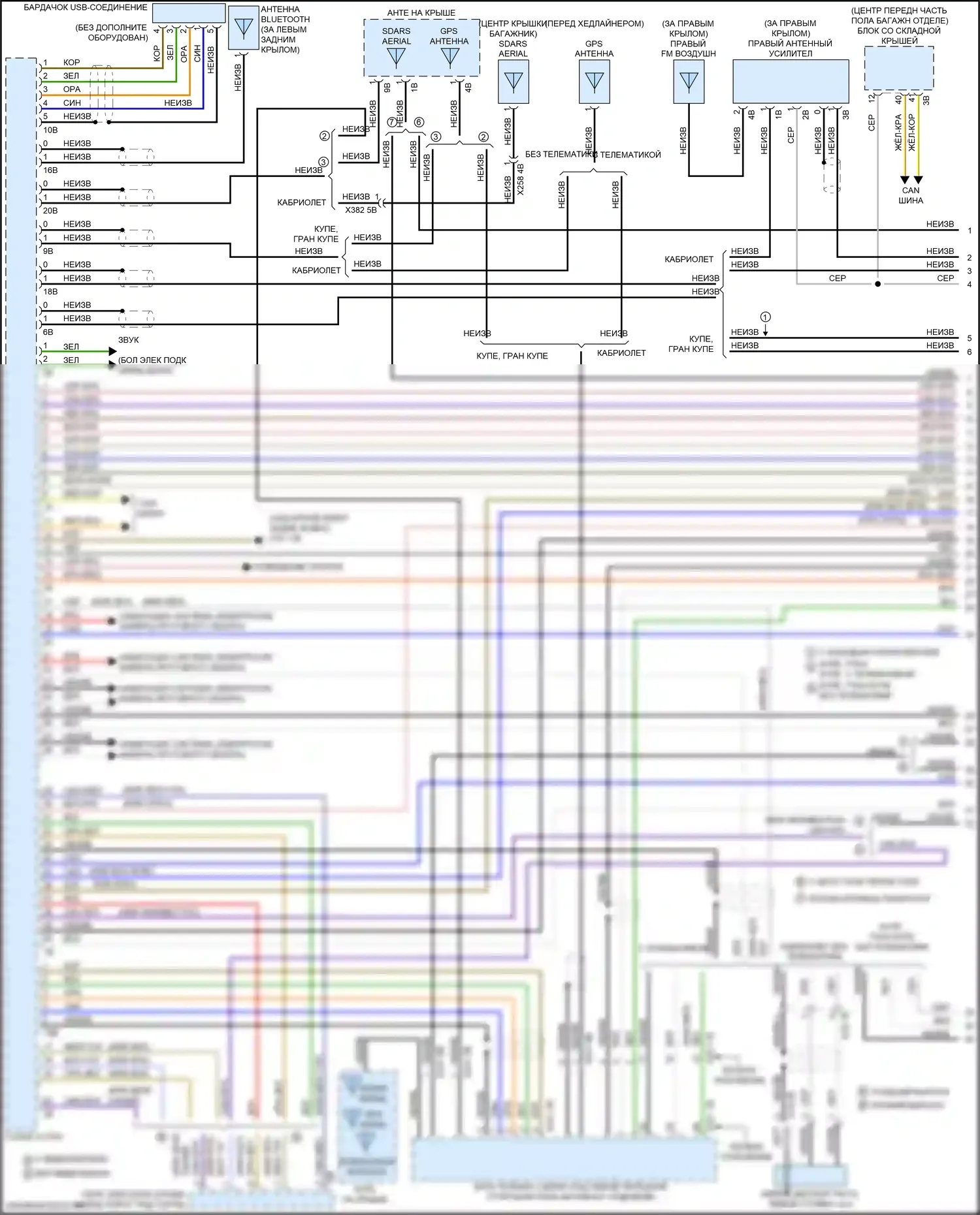M4 BMW F82/F83 рестайлинг (2017-2020): Электросхема навигации, без hifi магнитола и активного звукового оформления (1 из 5) 
