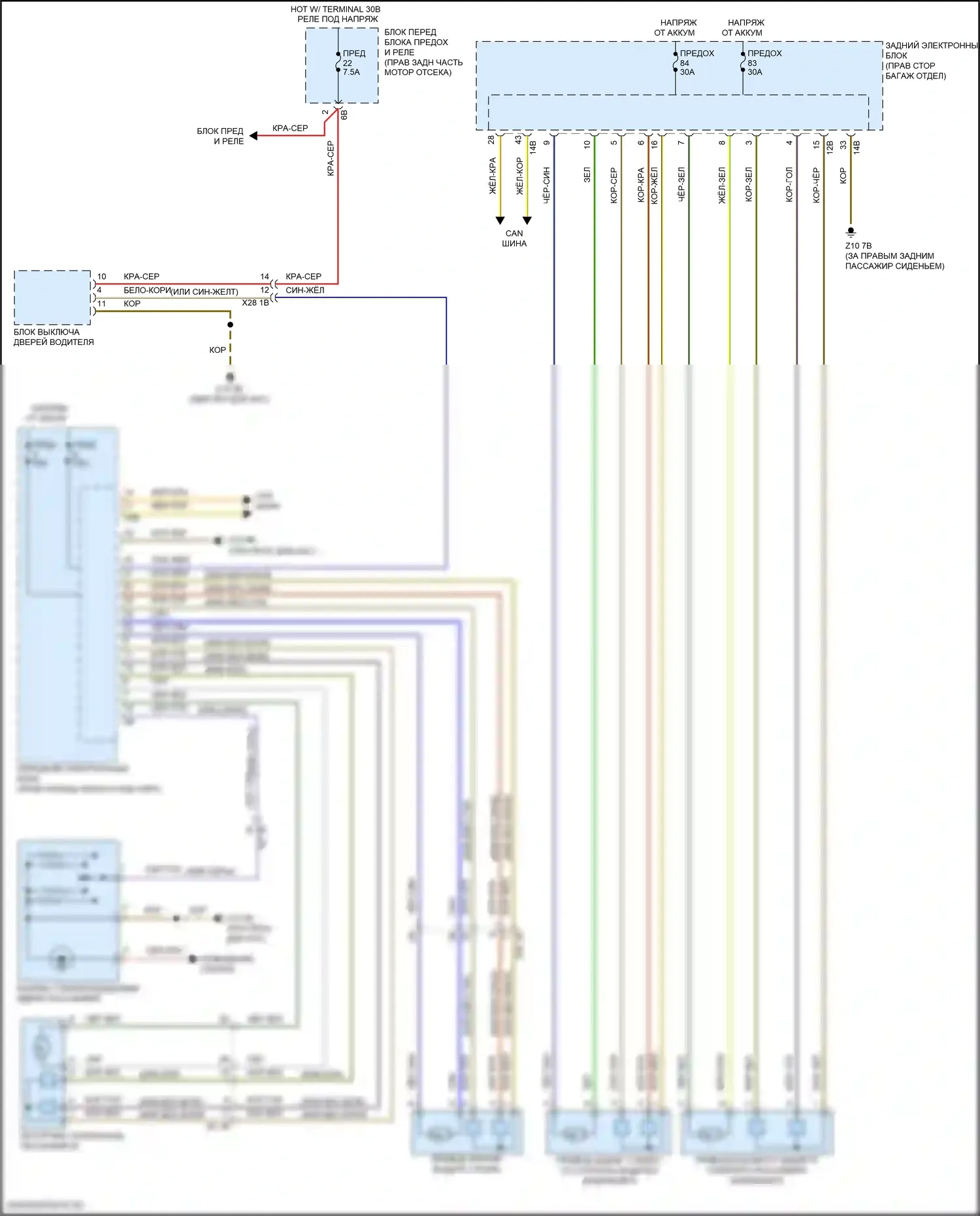 M4 BMW F82/F83 рестайлинг (2017-2020): Стеклоподъемники электросхема 