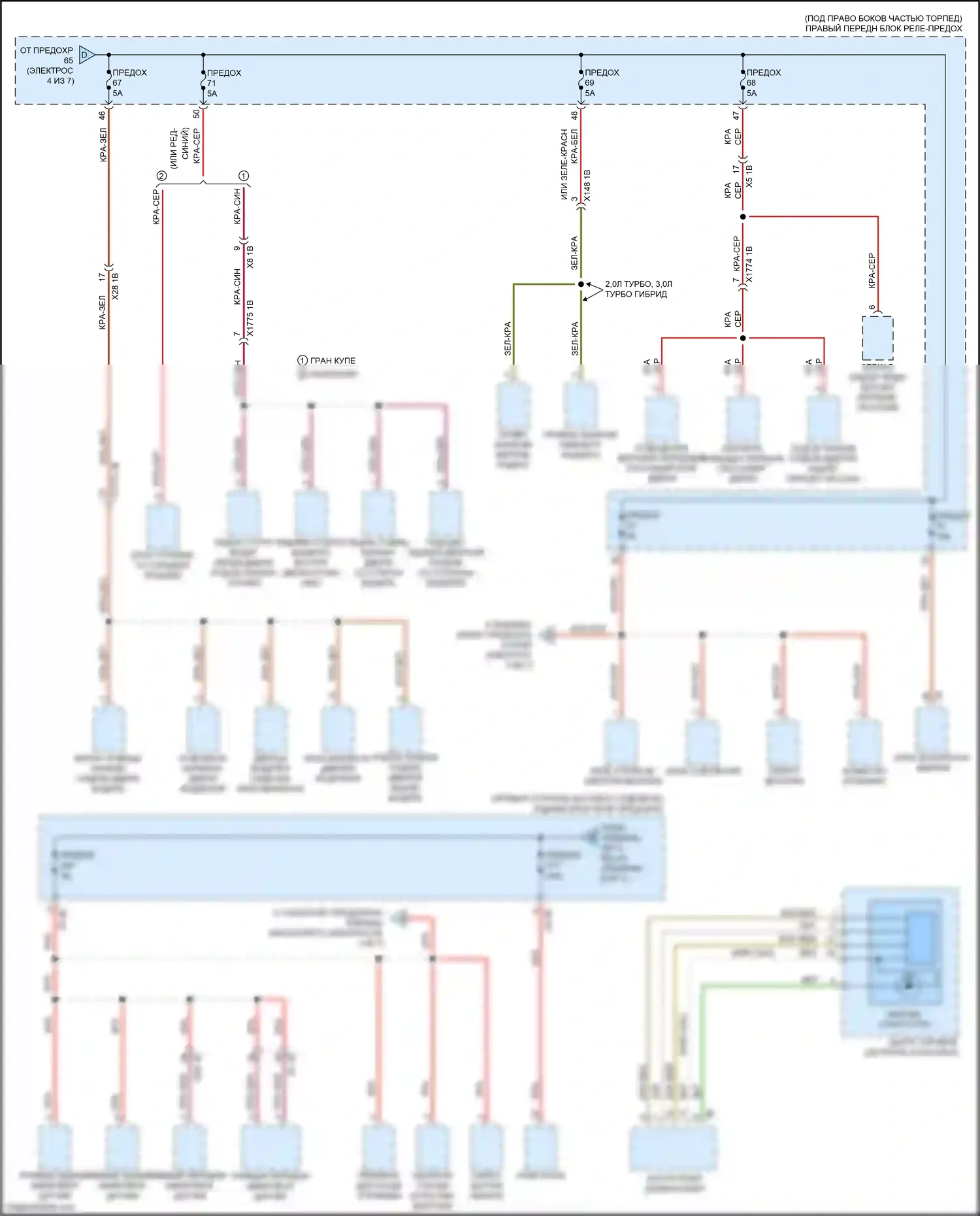 M4 BMW G82 (2020-2024): Электросхема блока предохранителей реле (5 из 7) 
