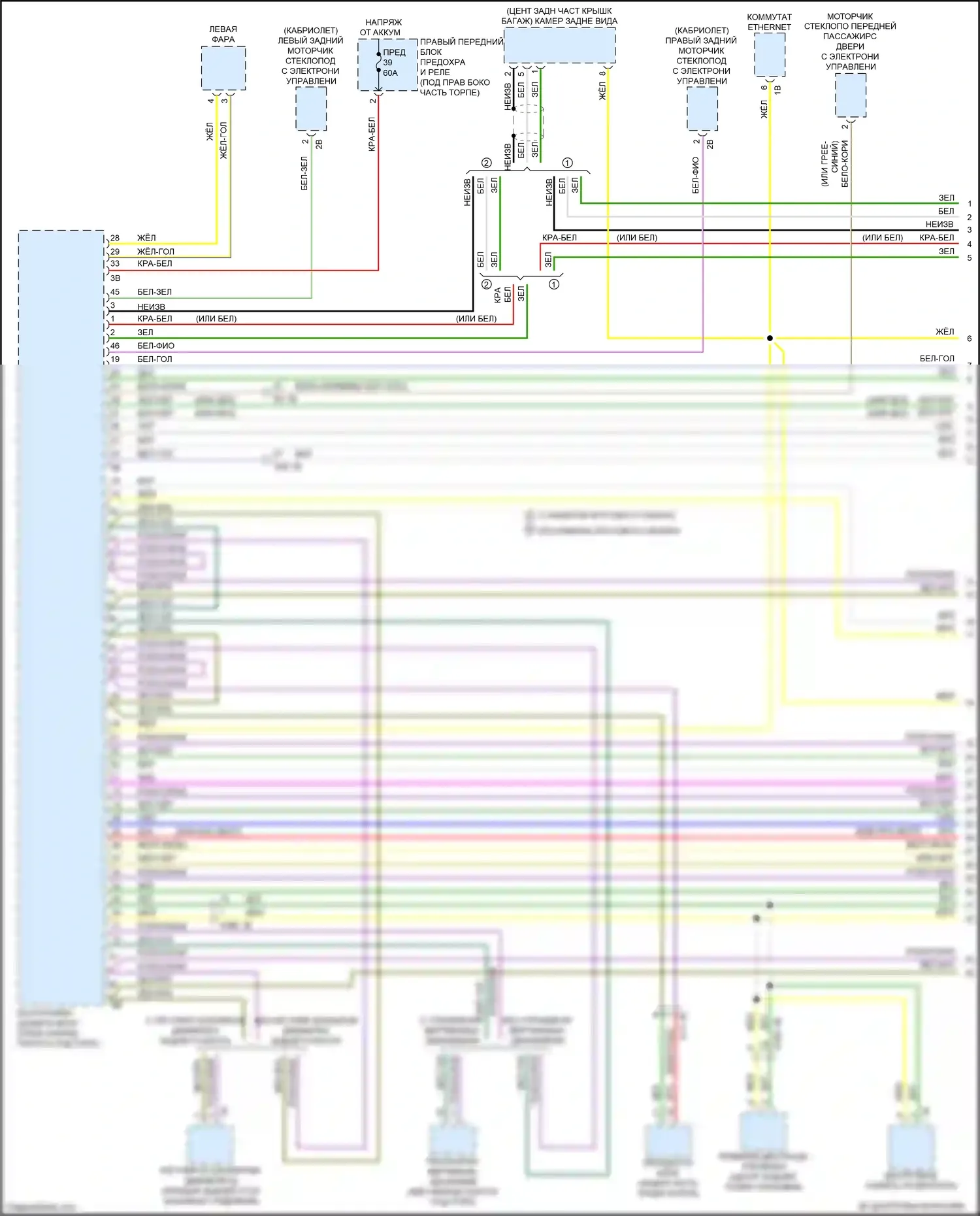 M4 BMW G82 (2020-2024): Электросхема шины высокого/низкого уровня (1 из 8) 