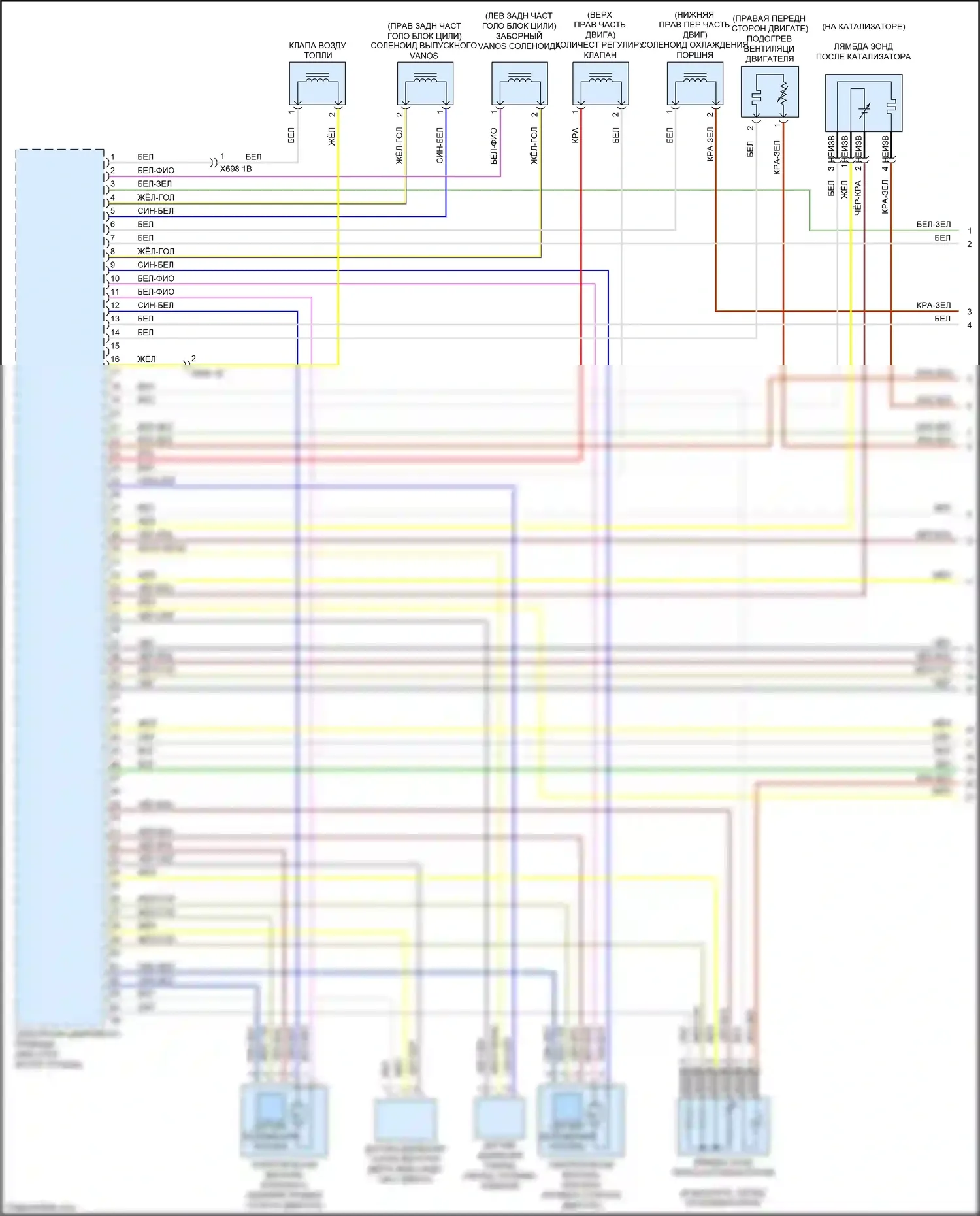 M4 BMW G82 (2020-2024): Электросхема двигателя 3,0л турбо (1 из 7) 