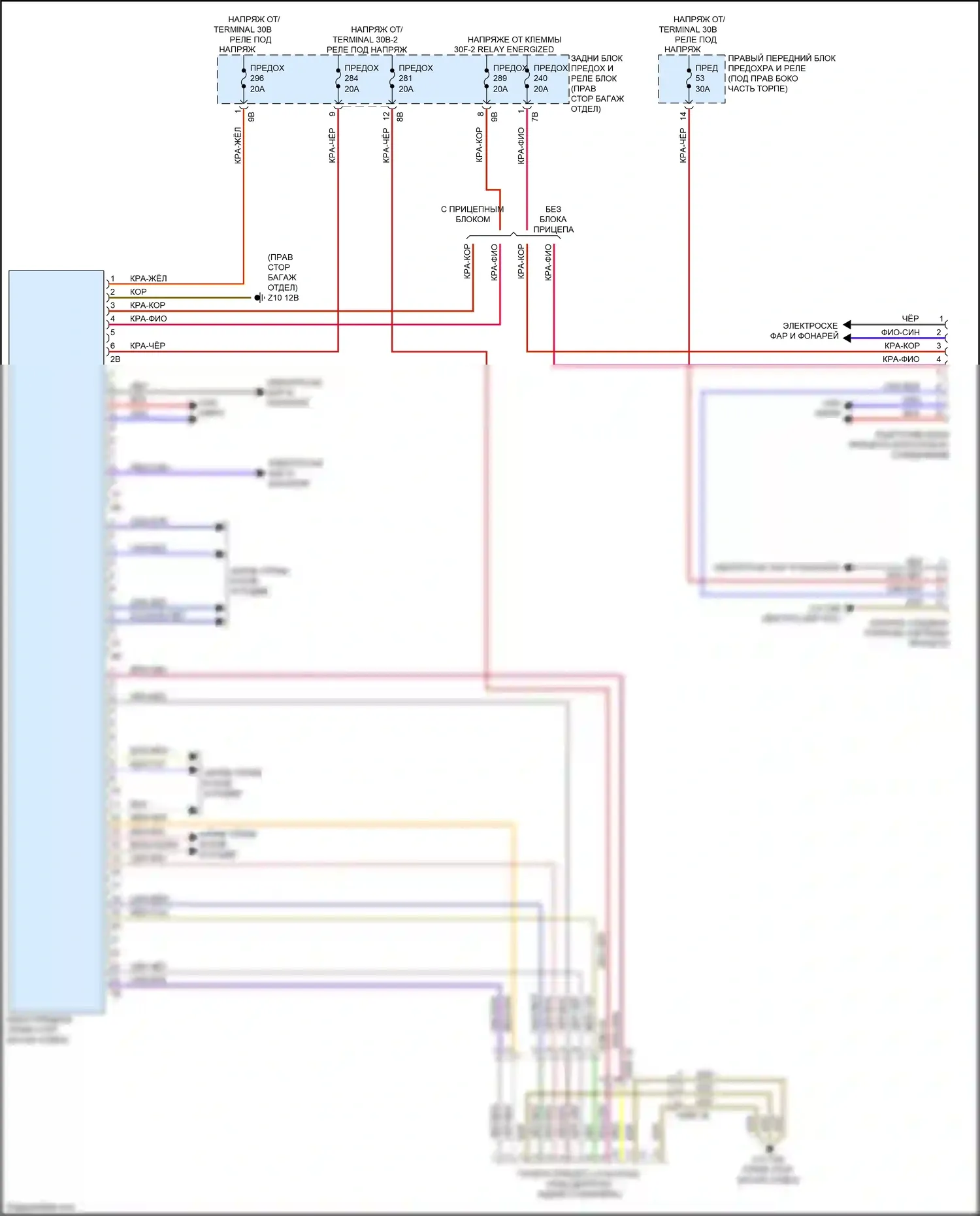 M4 BMW G82 (2020-2024): Электросхема буксировки прицепа 