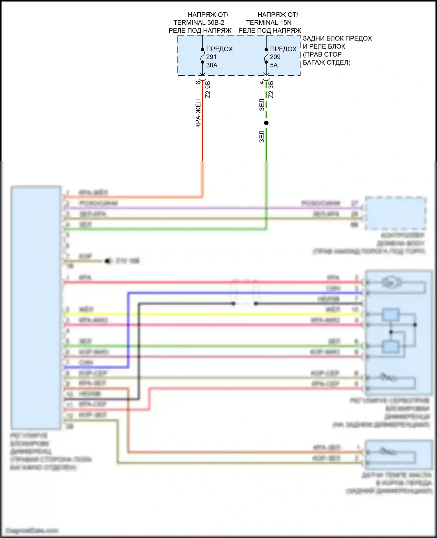 M4 BMW G82 (2020-2024): Электросхема заднего моста 
