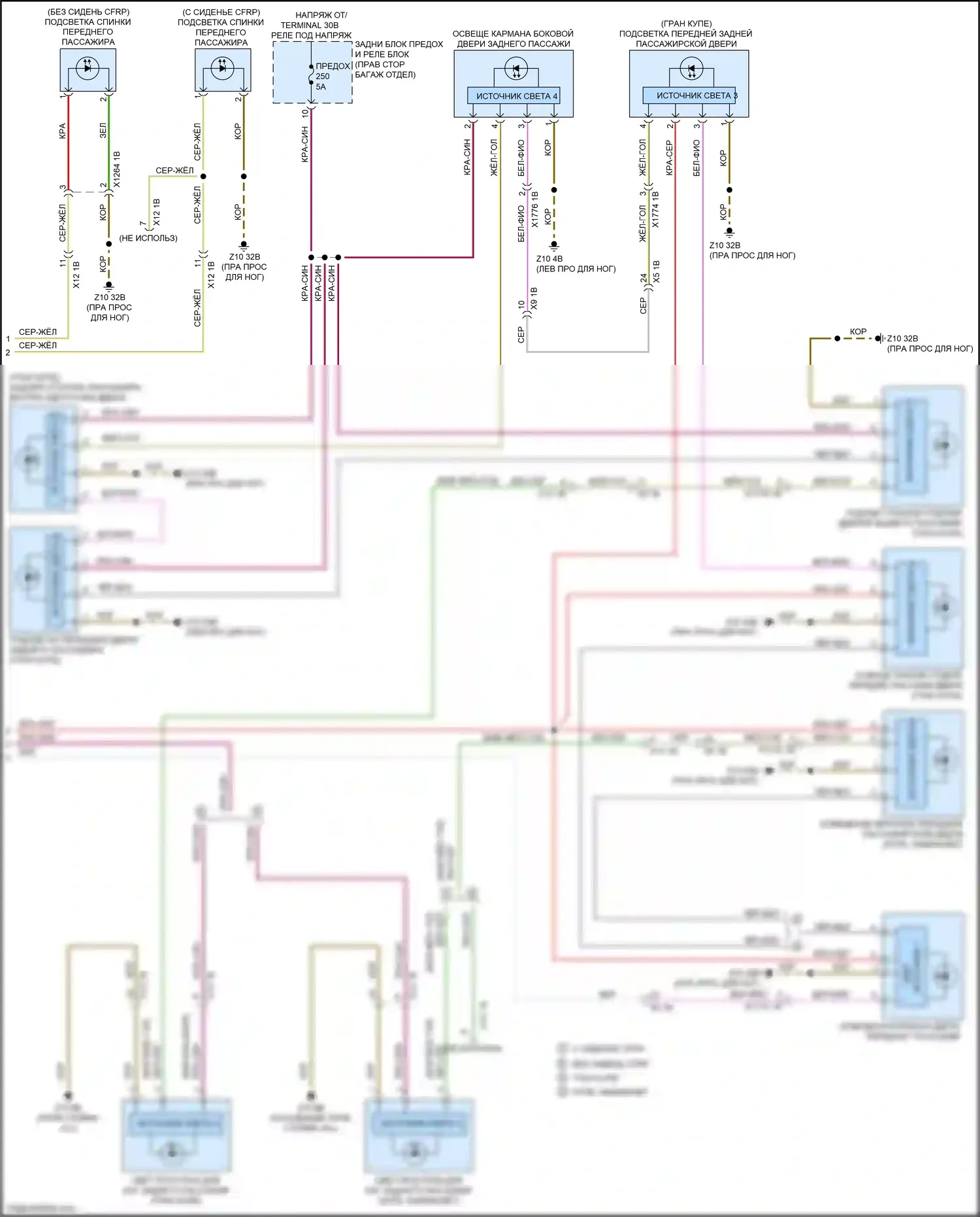 M4 BMW G82 (2020-2024): Электросхема освещения салона (5 из 5) 