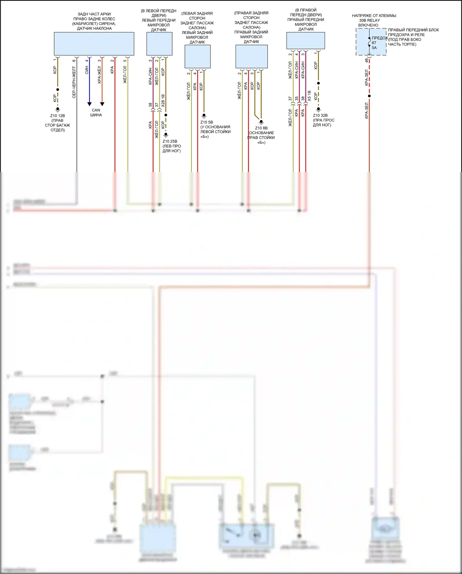 M4 BMW G82 (2020-2024): Электросхема сигнализации и центрального запирания (3 из 3) 
