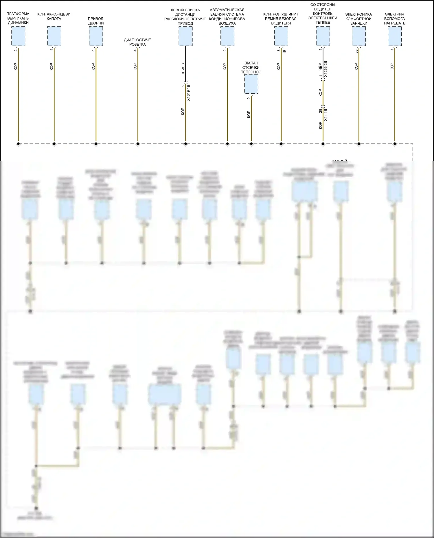 M4 BMW G82 (2020-2024): Электросхема разводки массы (3 из 7) 
