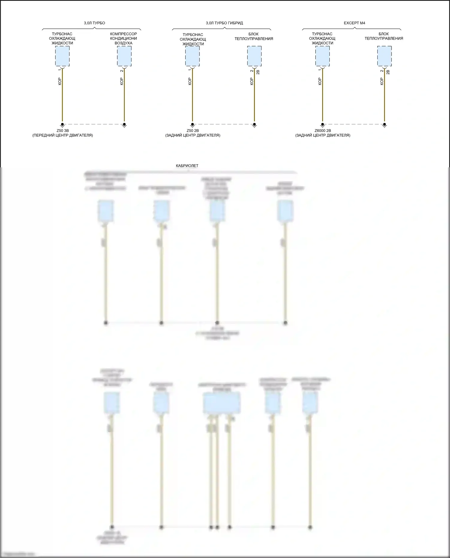 M4 BMW G82 (2020-2024): Электросхема разводки массы (5 из 7) 