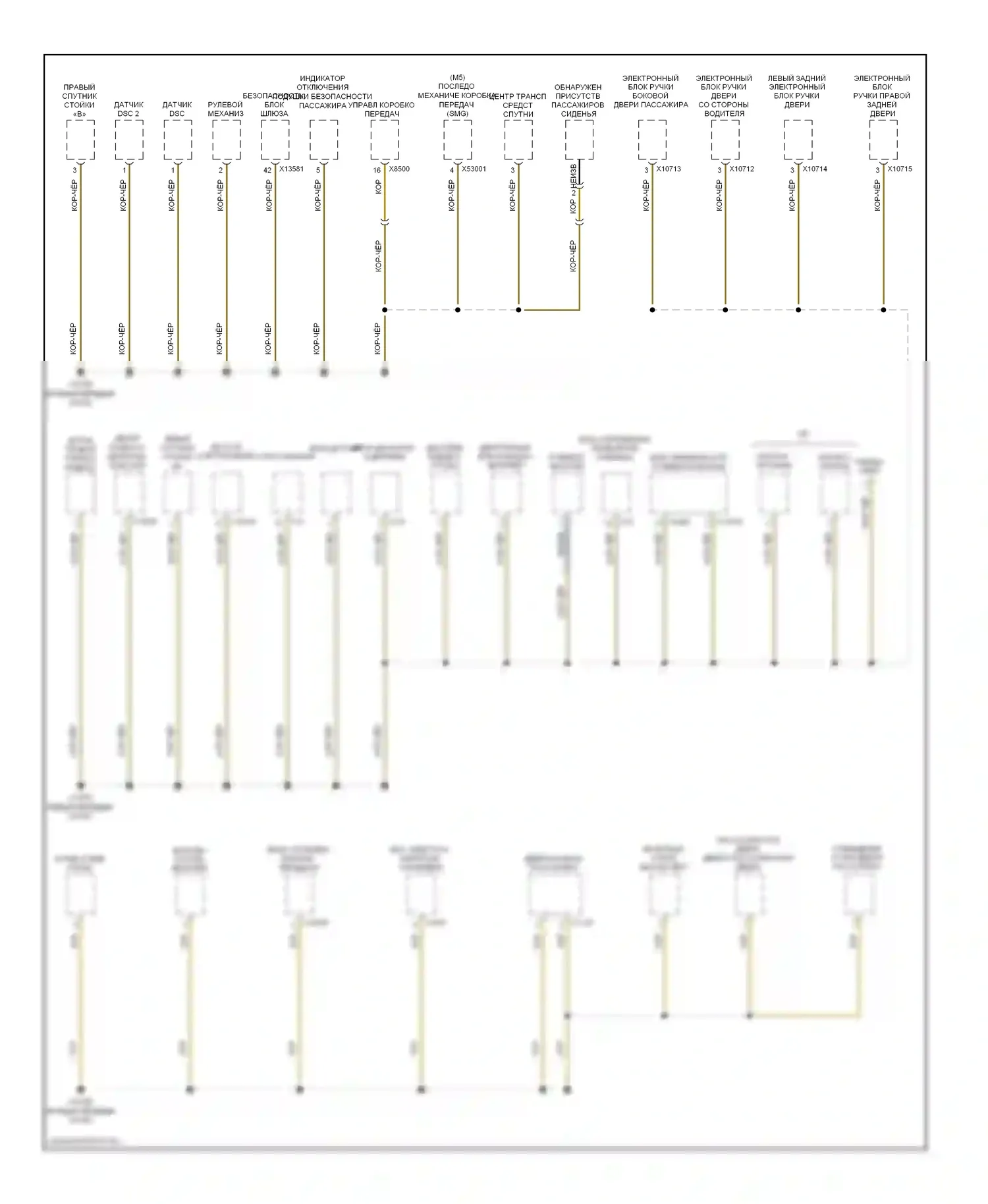 M5 BMW E60/E61 (2004-2010): Электросхема разводки массы (4 из 7) 