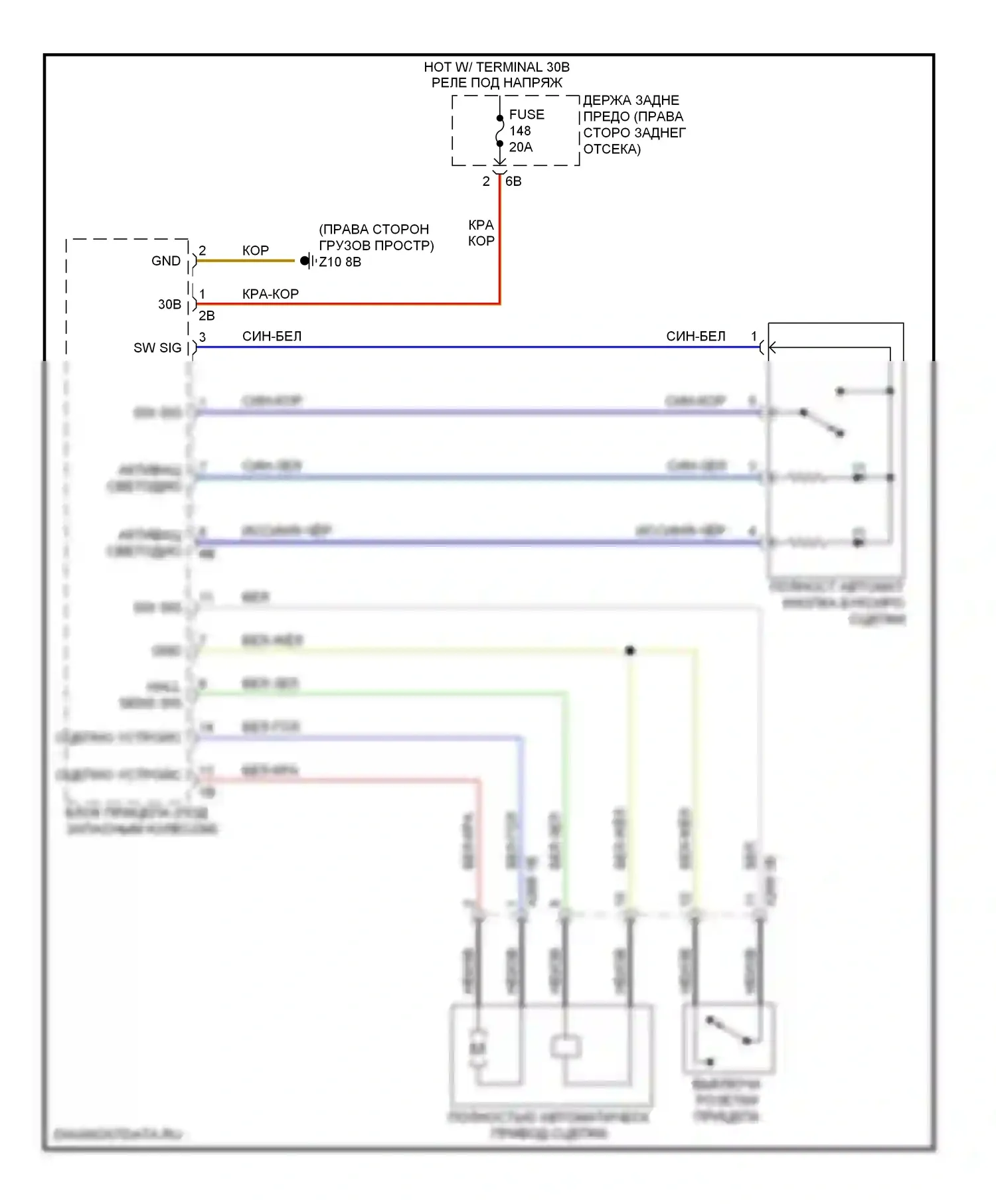M5 BMW F10 рестайлинг (2013-2016): Электросхема активных управление кузовом и подвеской 