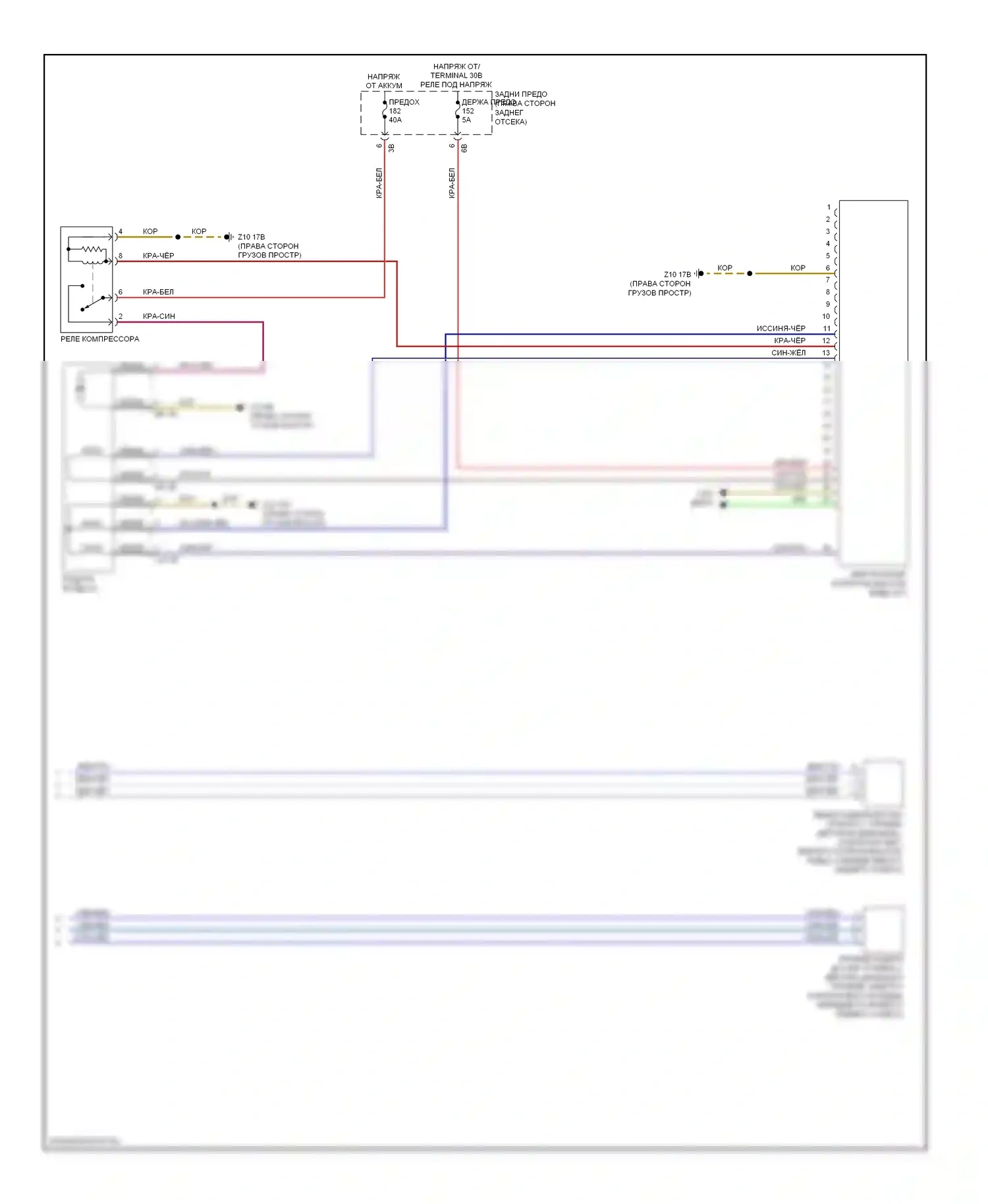 M5 BMW F10 рестайлинг (2013-2016): Электросхема пневмоподвески (2 из 2) 