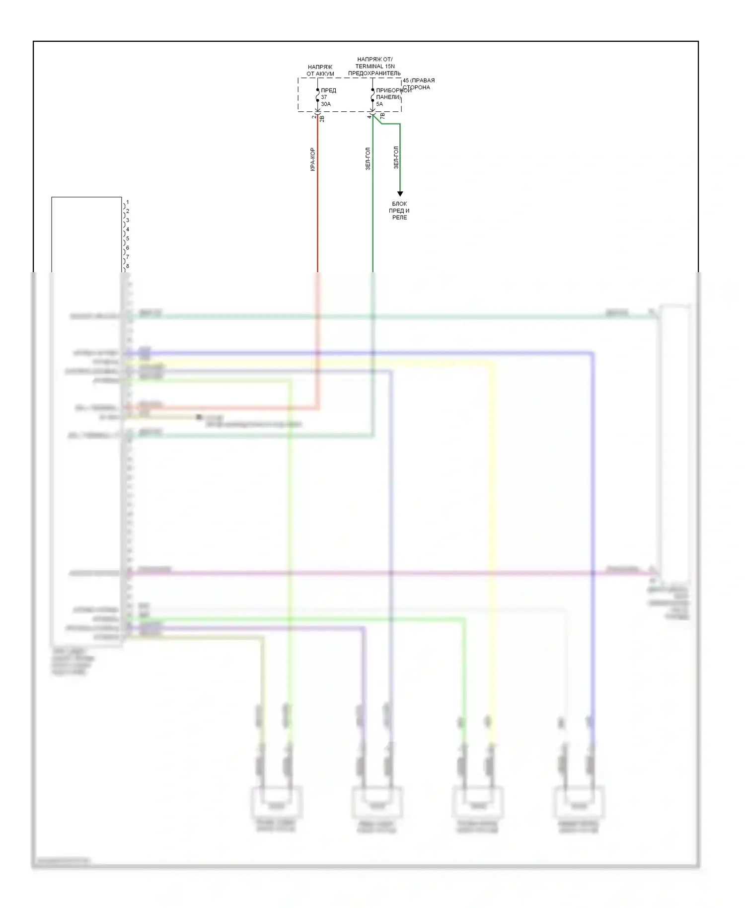M5 BMW F10 рестайлинг (2013-2016): Электросхема управления электронными амортизаторами 