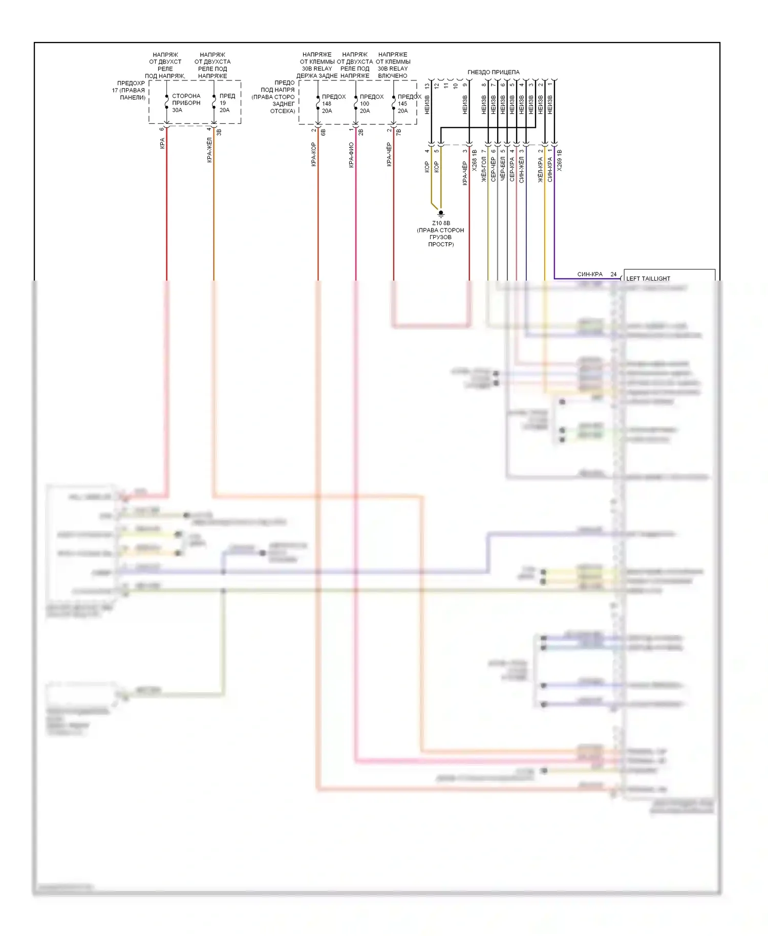 M5 BMW F10 рестайлинг (2013-2016): Электросхема буксировки прицепа 