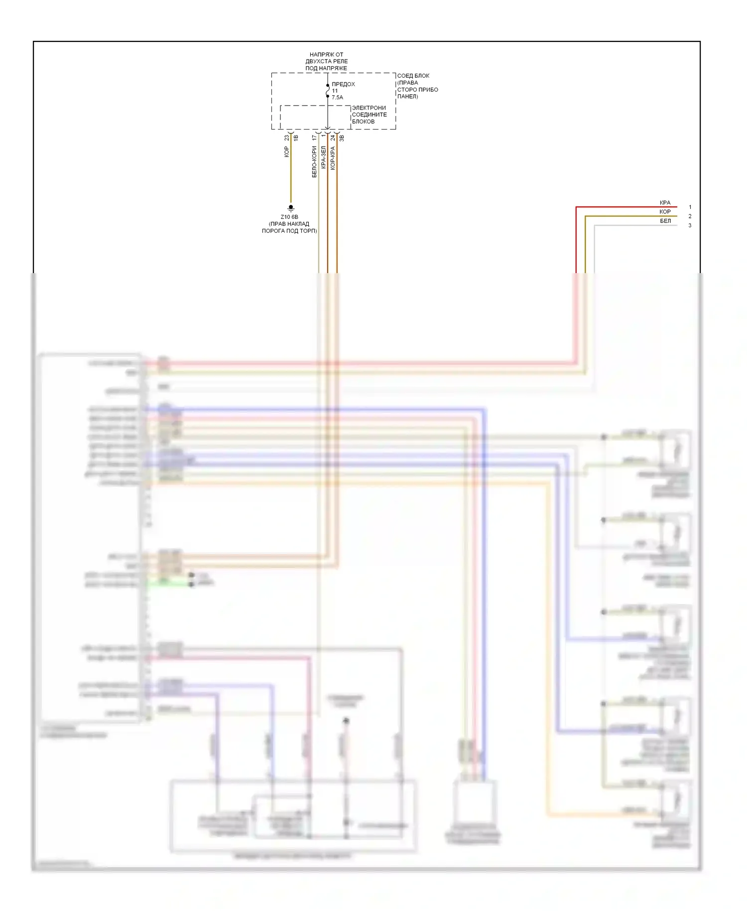 M5 BMW F10 рестайлинг (2013-2016): Электросхема климат контроля, без заднего автоматического климат-контроля (1 из 5) 