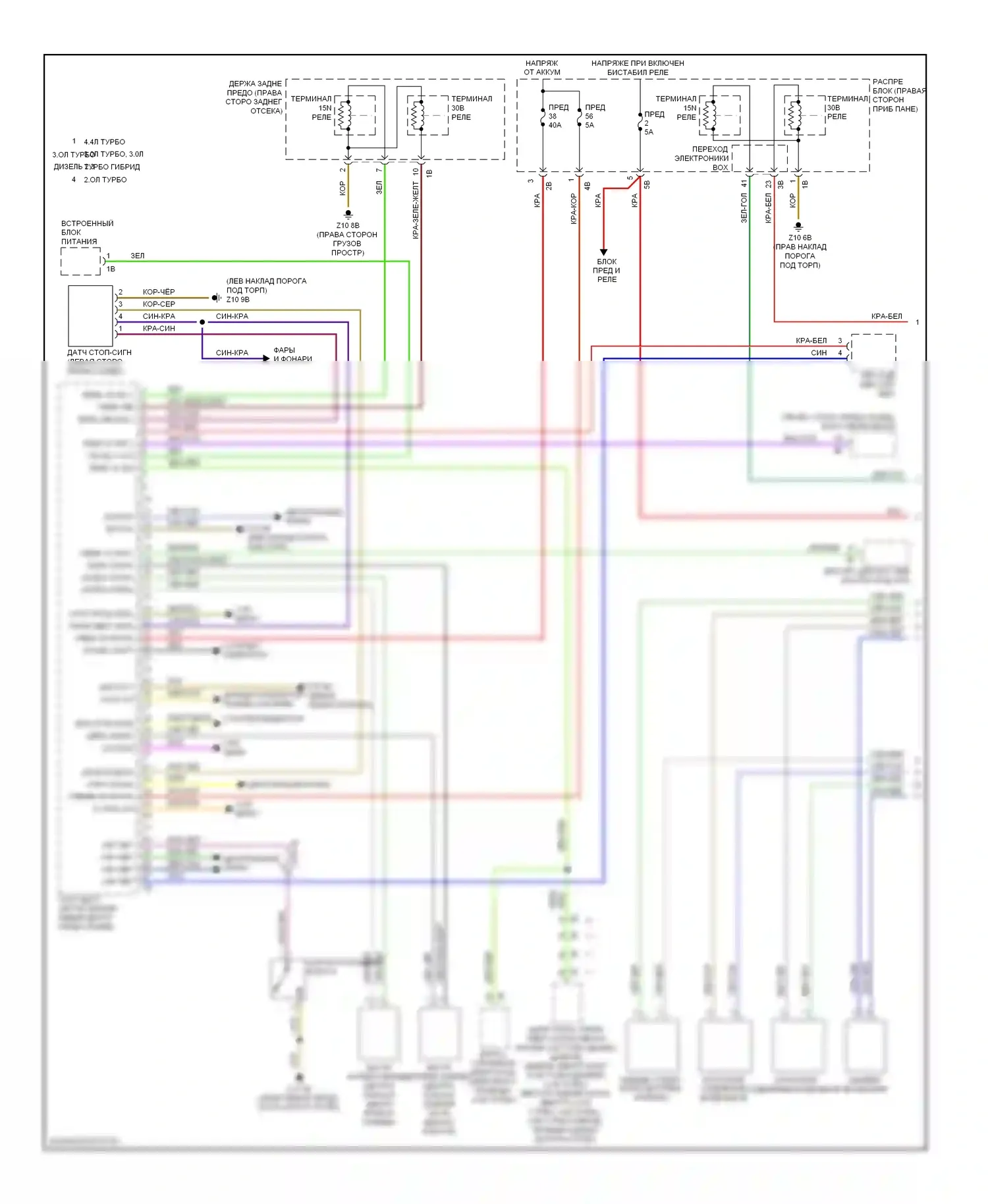 M5 BMW F10 рестайлинг (2013-2016): Электросхема системы бесключевого доступа (1 из 2) 