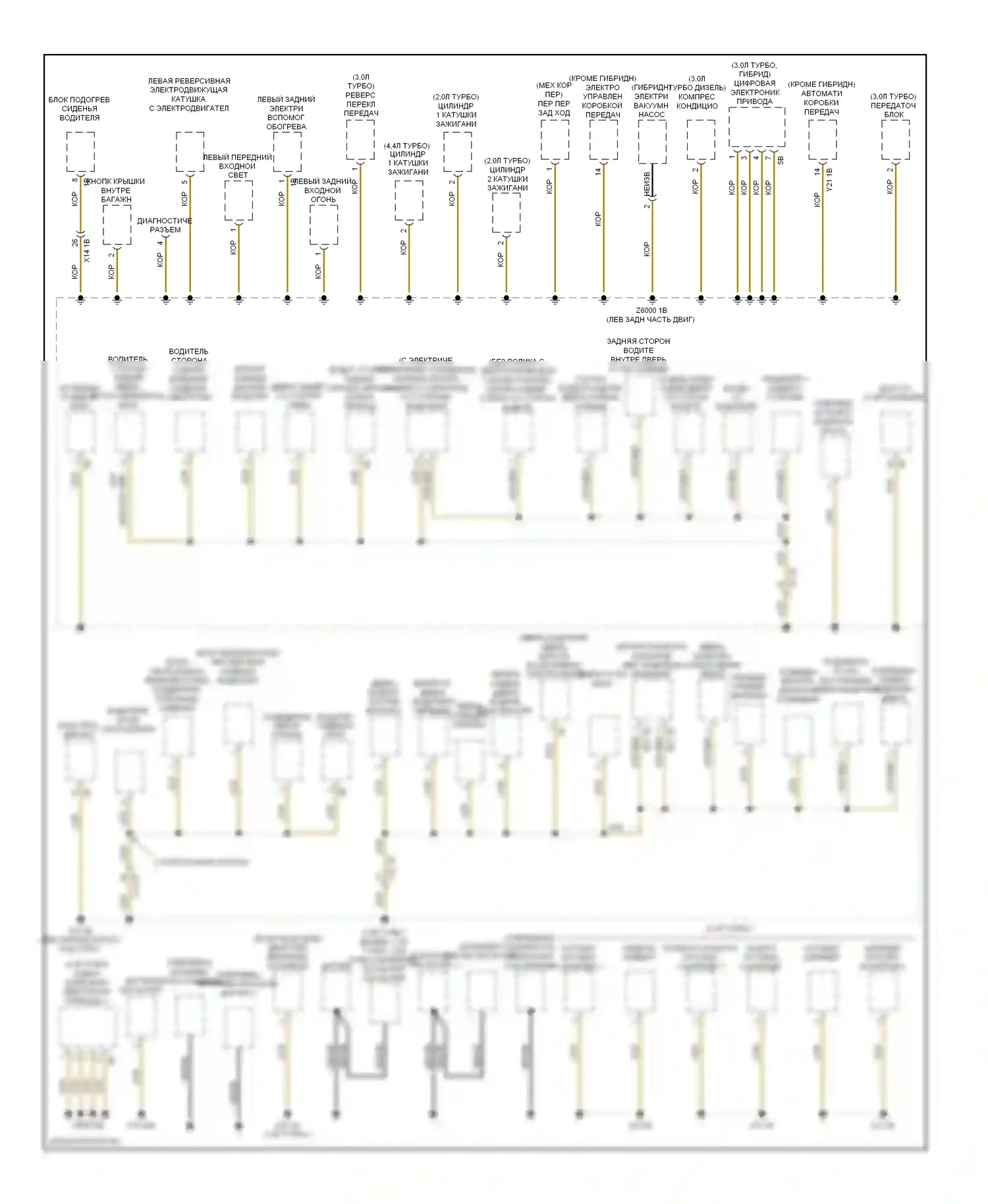 M5 BMW F10 рестайлинг (2013-2016): Электросхема разводки массы (1 из 6) 