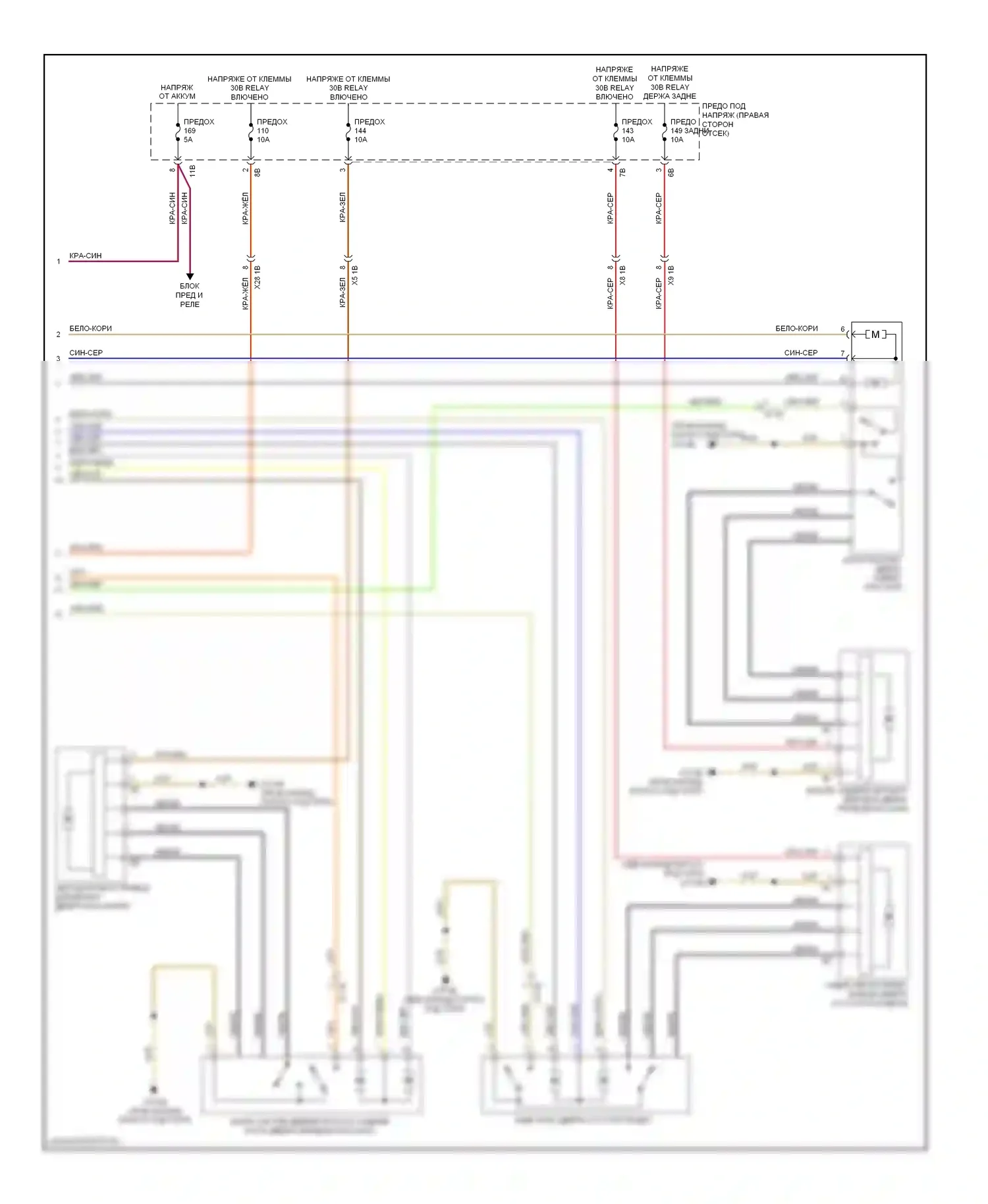 M5 BMW F10 рестайлинг (2013-2016): Электросхема центрального замка (2 из 2) 
