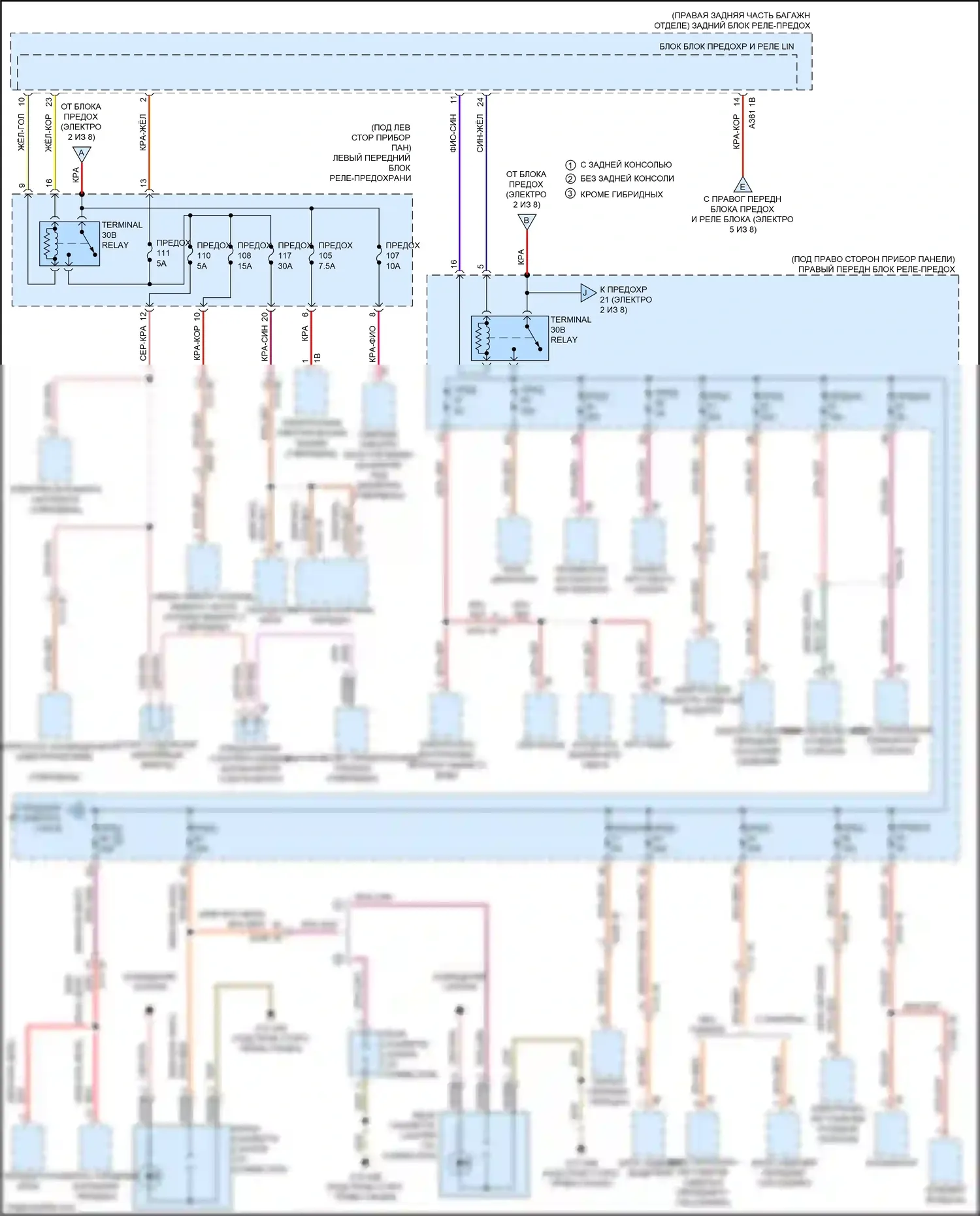 M5 BMW F90 рестайлинг (2020-2024): Электросхема блока предохранителей реле (3 из 8) 