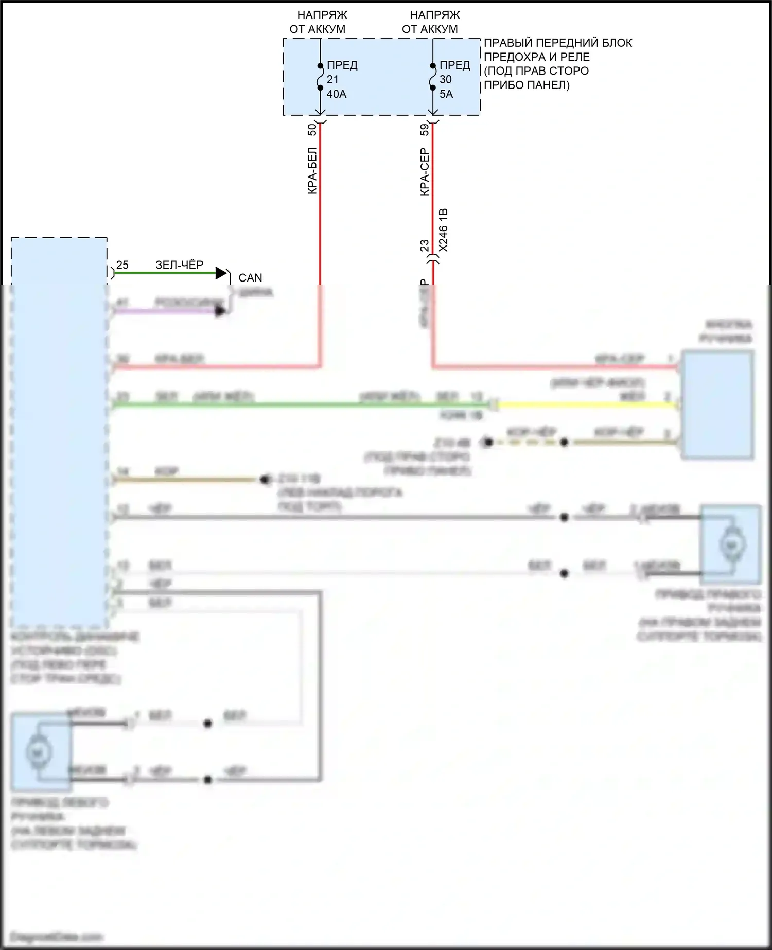 M5 BMW F90 рестайлинг (2020-2024): Электросхема блокировки селектора 