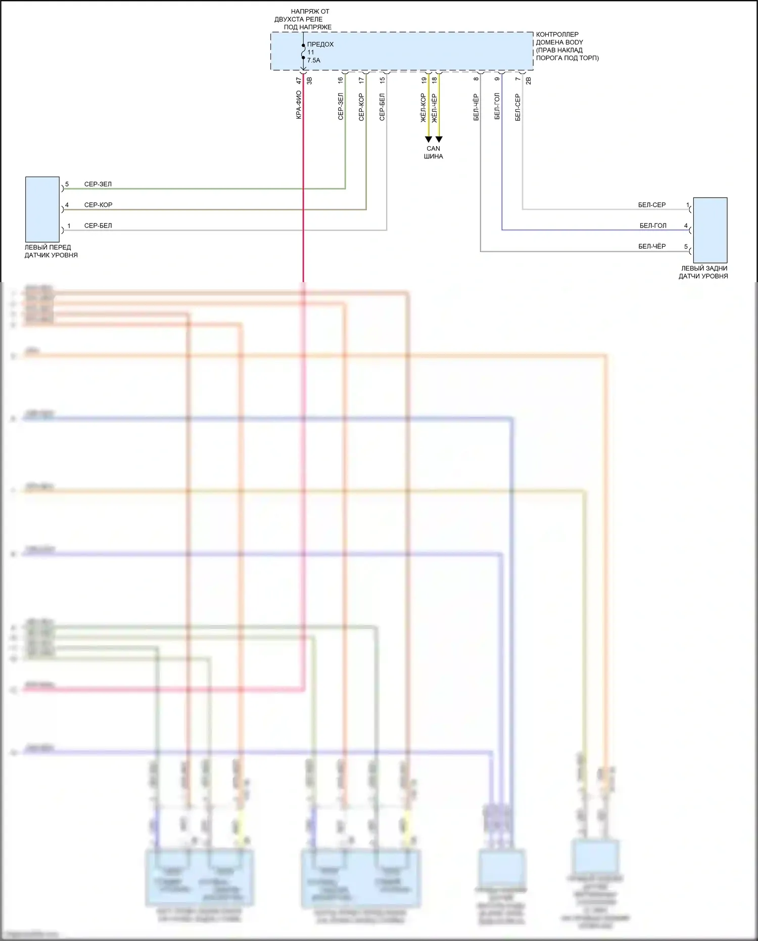 M5 BMW F90 рестайлинг (2020-2024): Электросхема подвески динамического привода (2 из 2) 