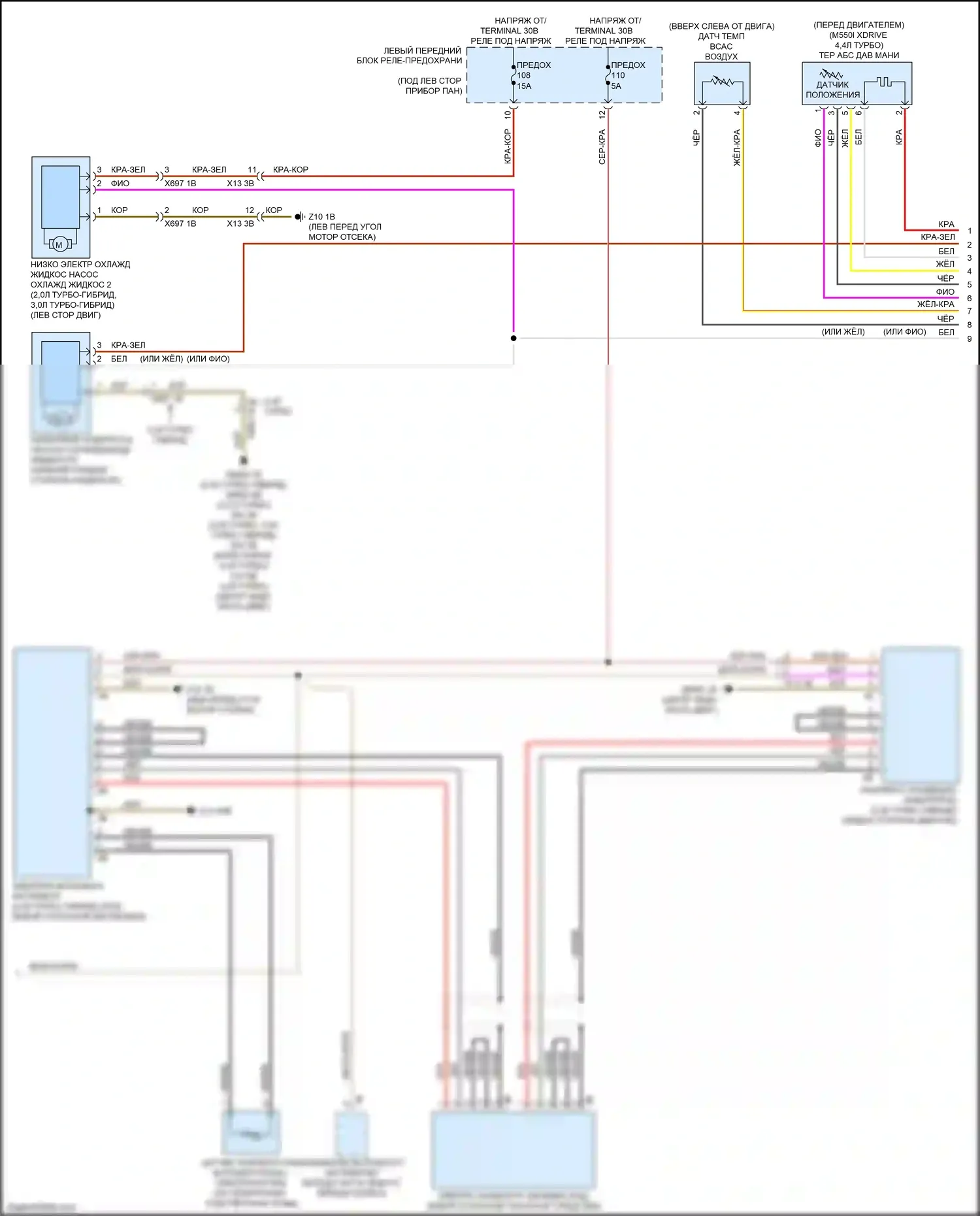 M5 BMW F90 рестайлинг (2020-2024): Электросхема климат контроля, с задним автоматическим климат-контролем (5 из 7) 