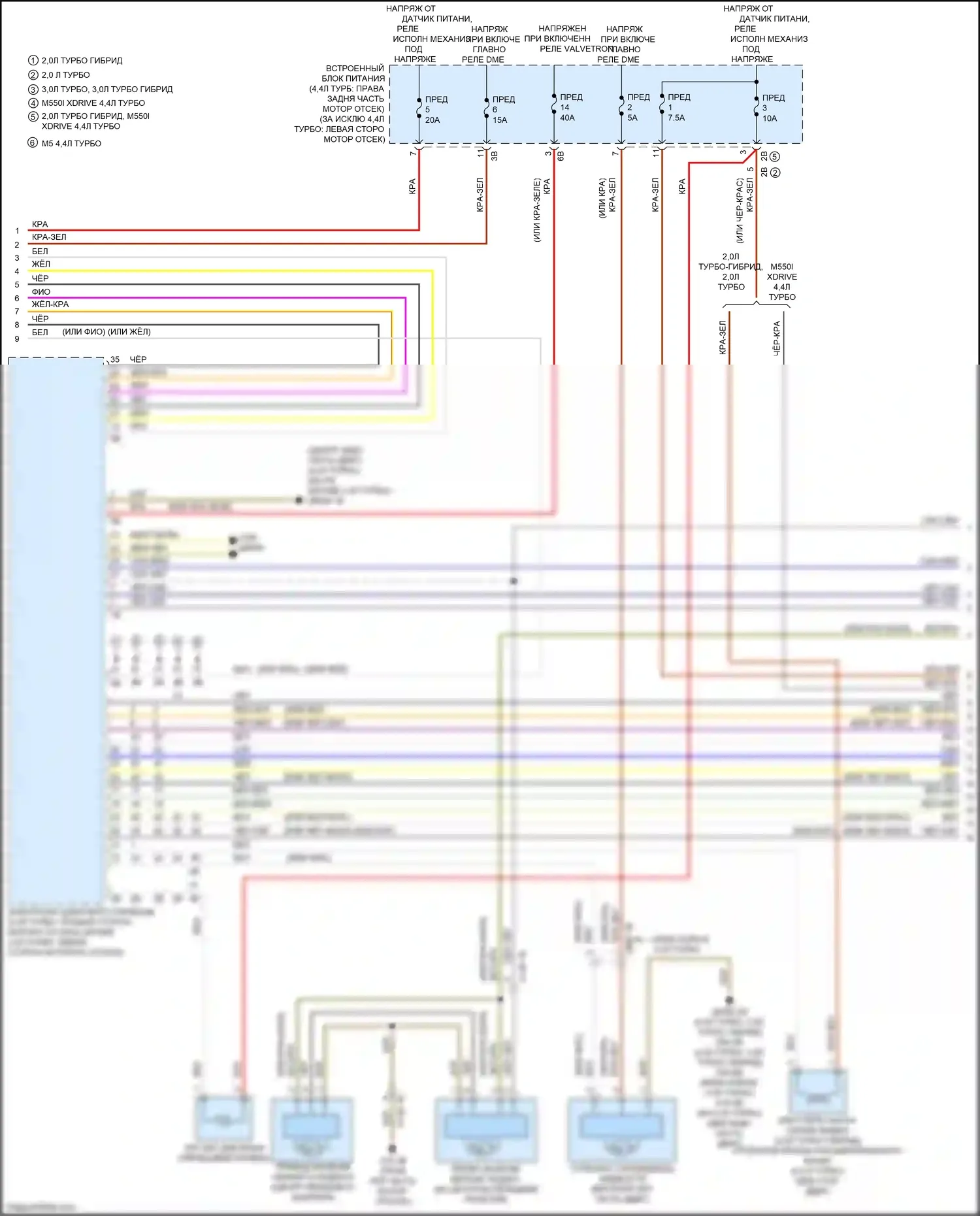 M5 BMW F90 рестайлинг (2020-2024): Электросхема климат контроля, с задним автоматическим климат-контролем (6 из 7) 