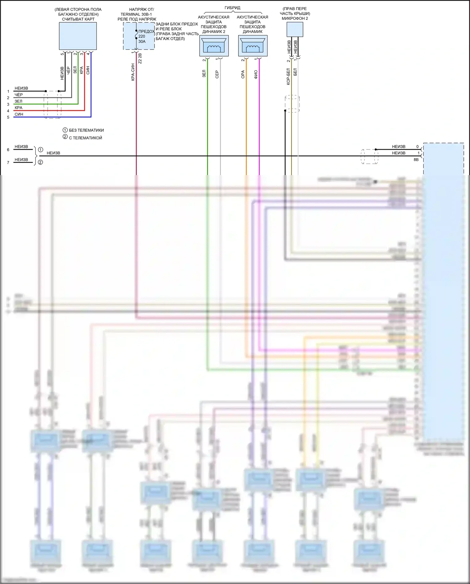 M5 BMW F90 рестайлинг (2020-2024): Электросхема аудиоблока приемника, средний уровень (4 из 4) 