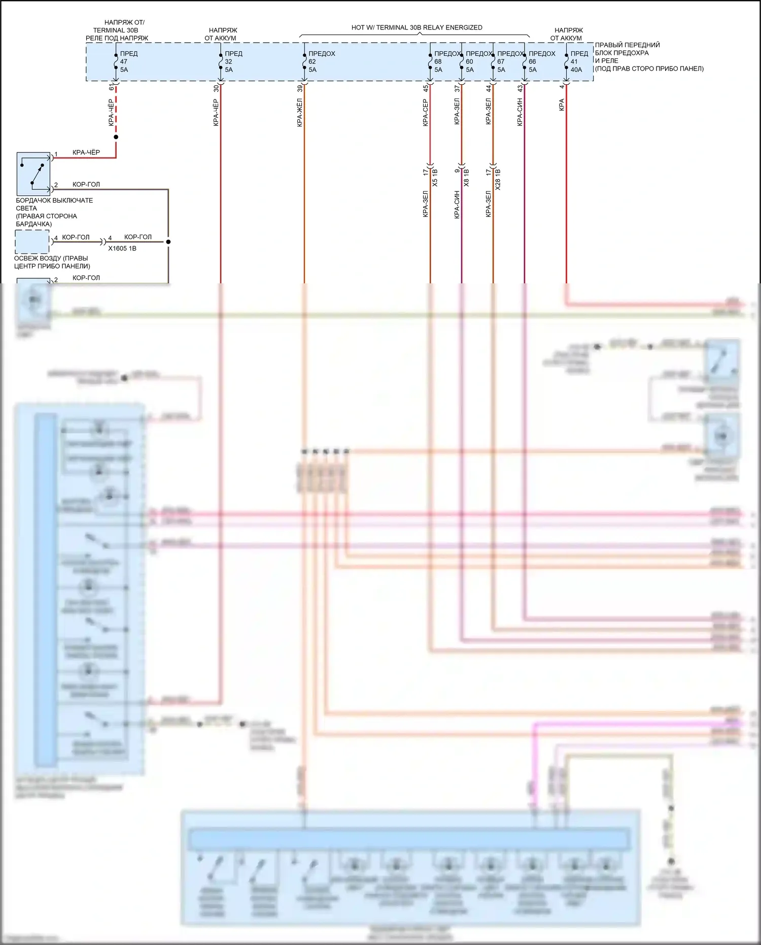 M5 BMW F90 рестайлинг (2020-2024): Электросхема освещения салона (1 из 6) 