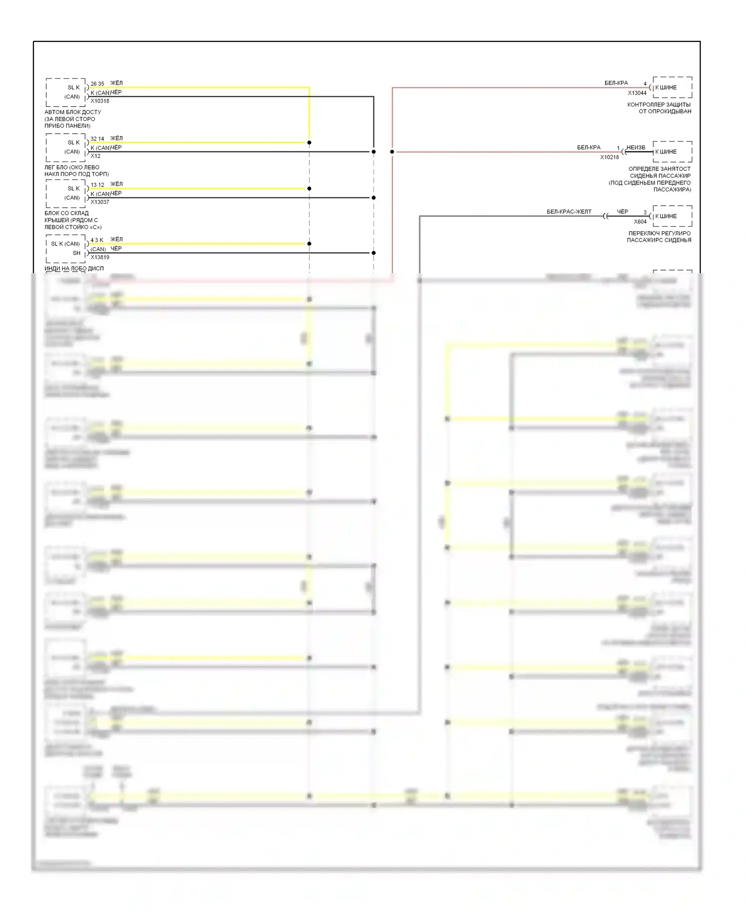 M6 BMW E63/E64 (2005-2010): Электросхема шины данных (2 из 2) 