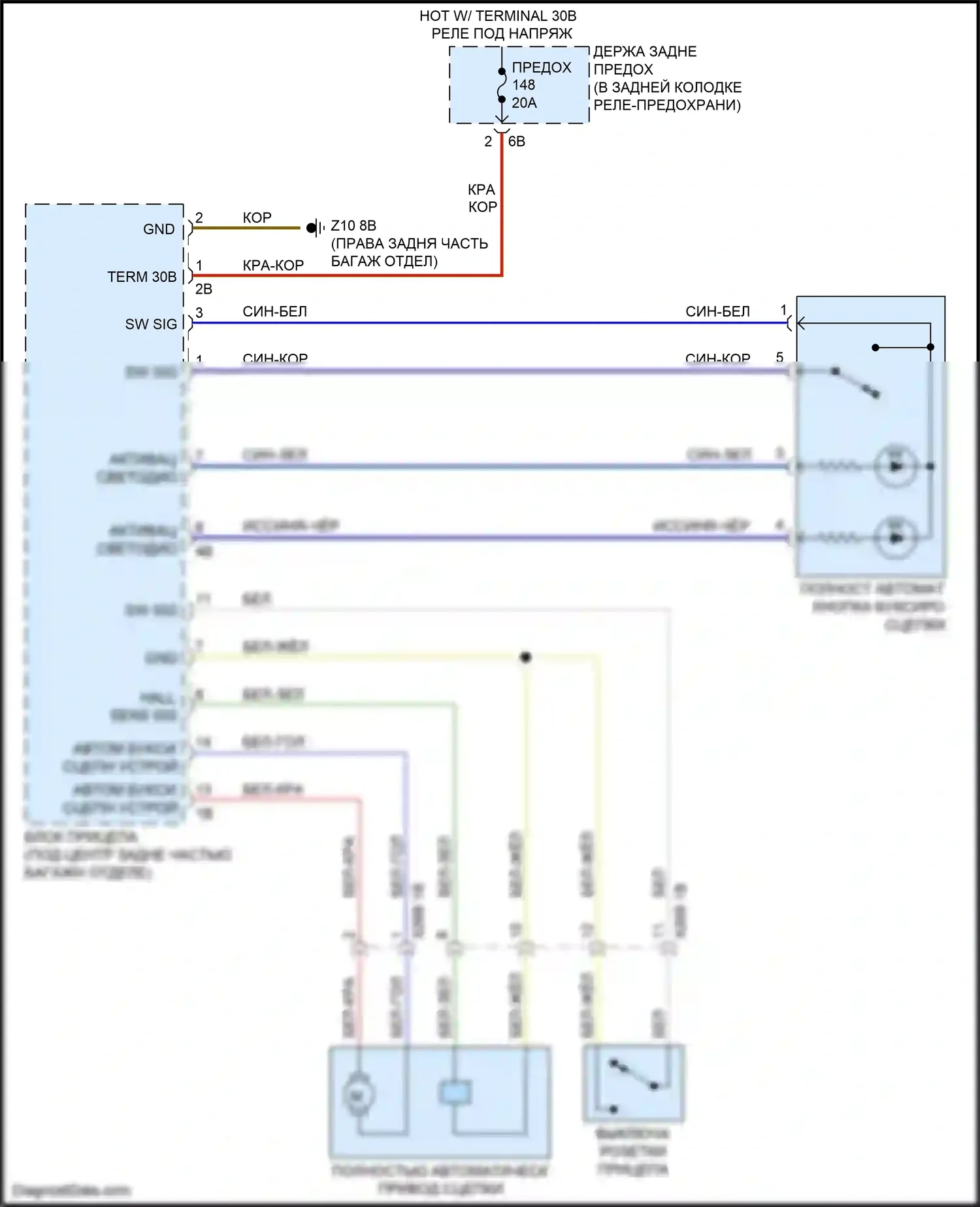 M6 BMW F06/F13/F12 рестайлинг (2015-2018): Электросхема активных управление кузовом и подвеской 
