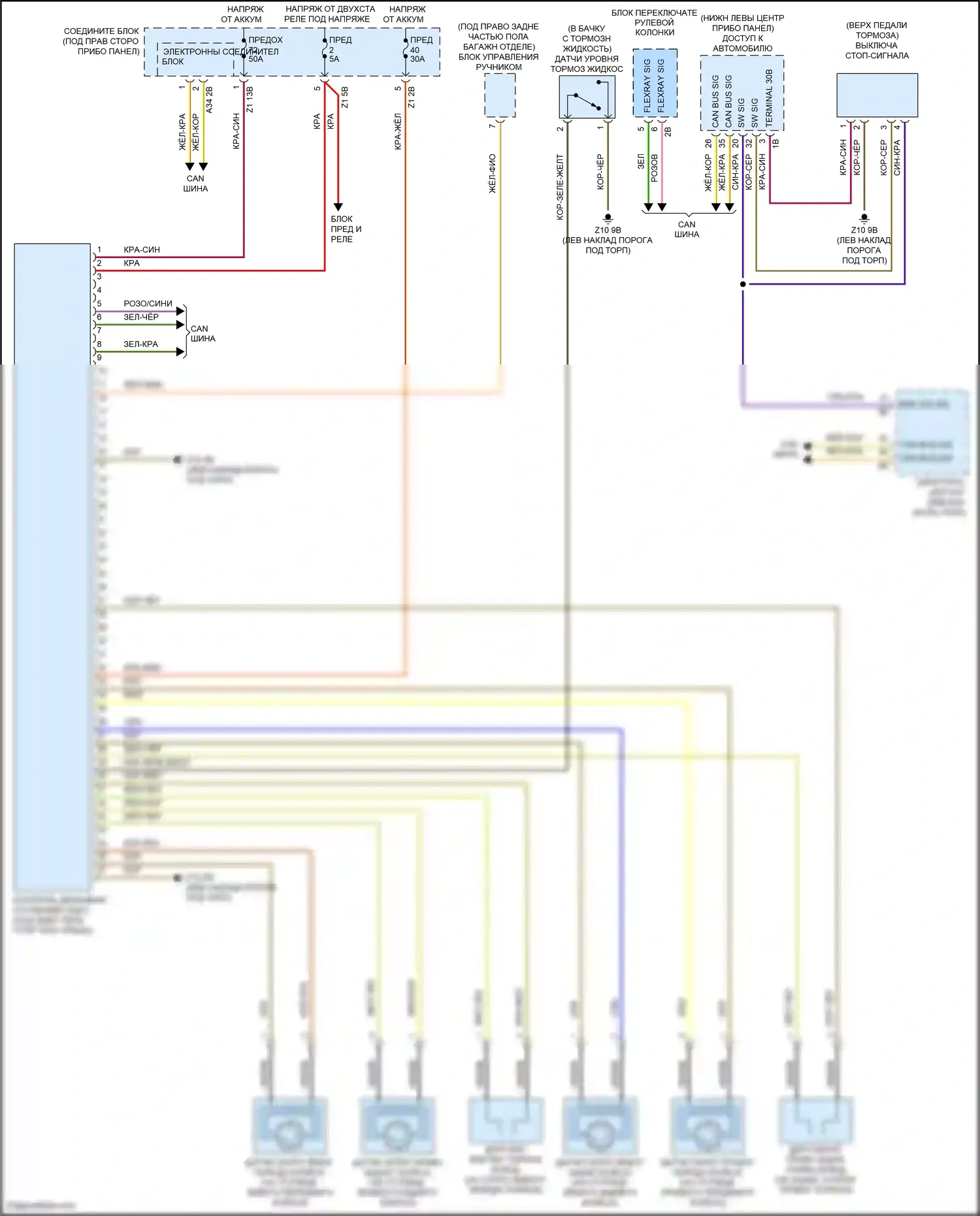 M6 BMW F06/F13/F12 рестайлинг (2015-2018): Антиблокировочная система abs электросхема 