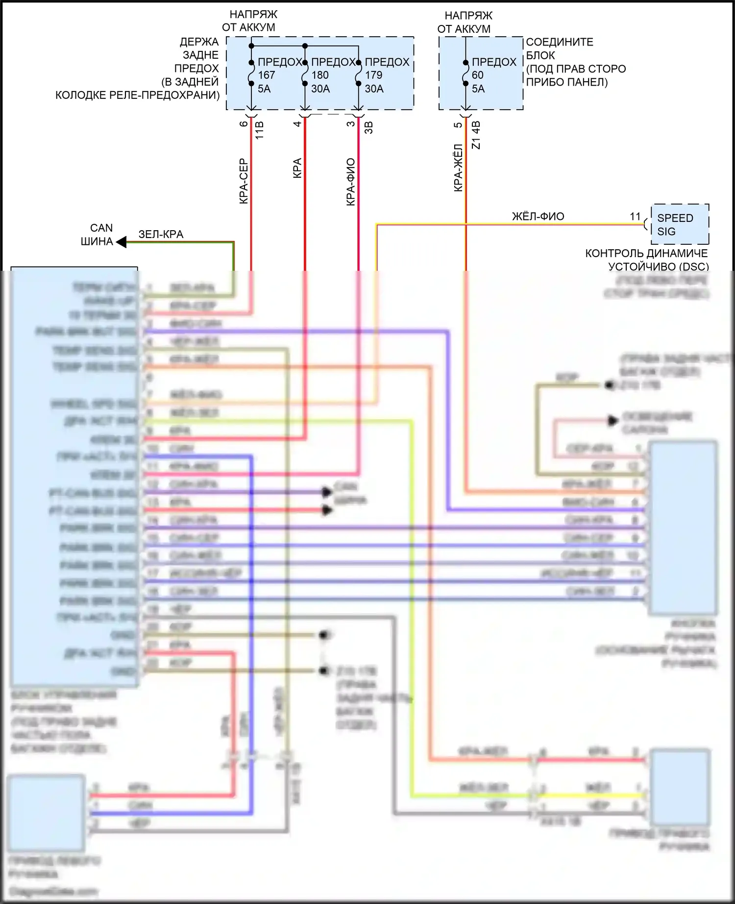 M6 BMW F06/F13/F12 рестайлинг (2015-2018): Электросхема блокировки селектора 