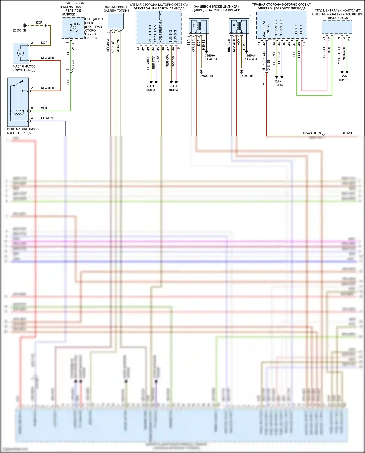 M6 BMW F06/F13/F12 рестайлинг (2015-2018): Электросхема двигателя 4,4л турбо (3 из 11) 
