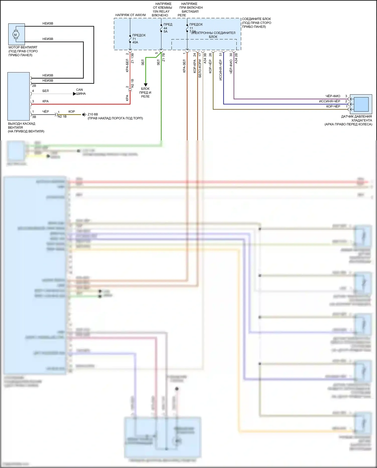 M6 BMW F06/F13/F12 рестайлинг (2015-2018): Электросхема климат контроля, с задним автоматическим климат-контролем (1 из 3) 