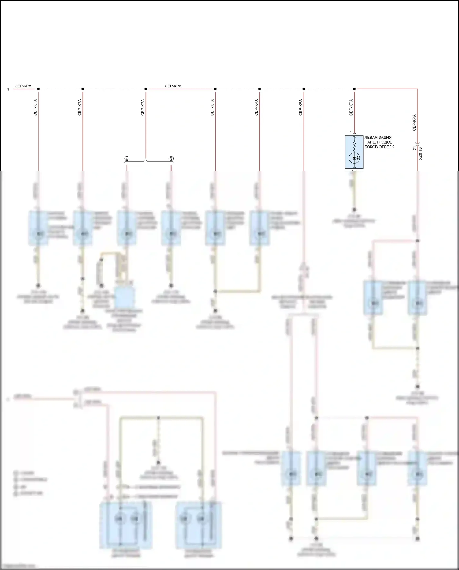 M6 BMW F06/F13/F12 рестайлинг (2015-2018): Электросхема подсветки приборной панели (2 из 2) 