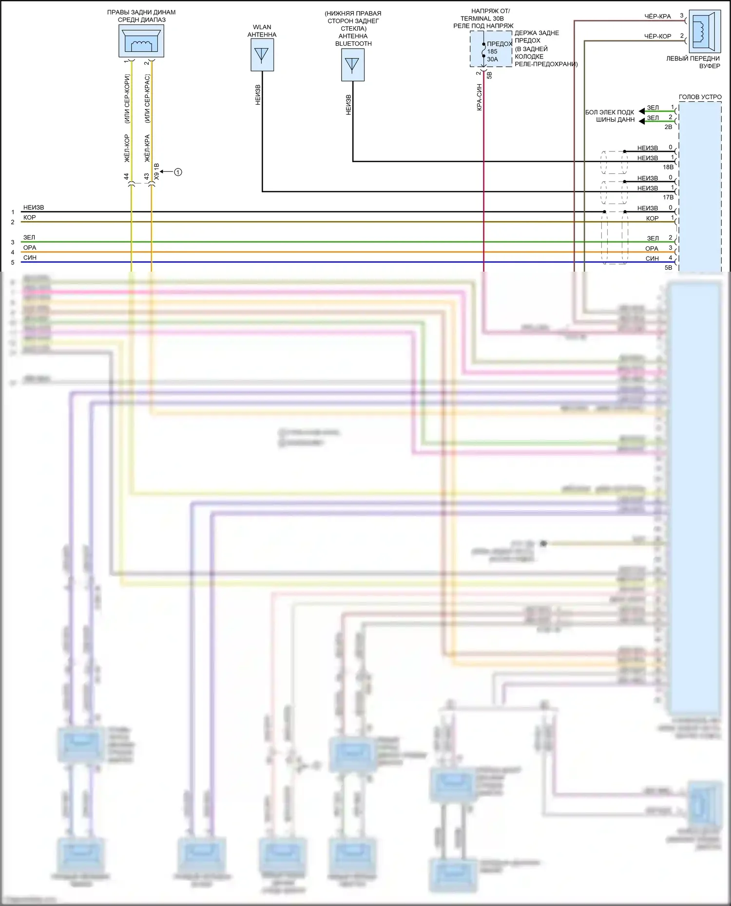 M6 BMW F06/F13/F12 рестайлинг (2015-2018): Электросхема навигации, без активного звукового оформления (5 из 5) 